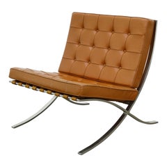Fauteuil de salon international Knoll Barcelona de Mies Van Der Rohe, vers 1970, signé