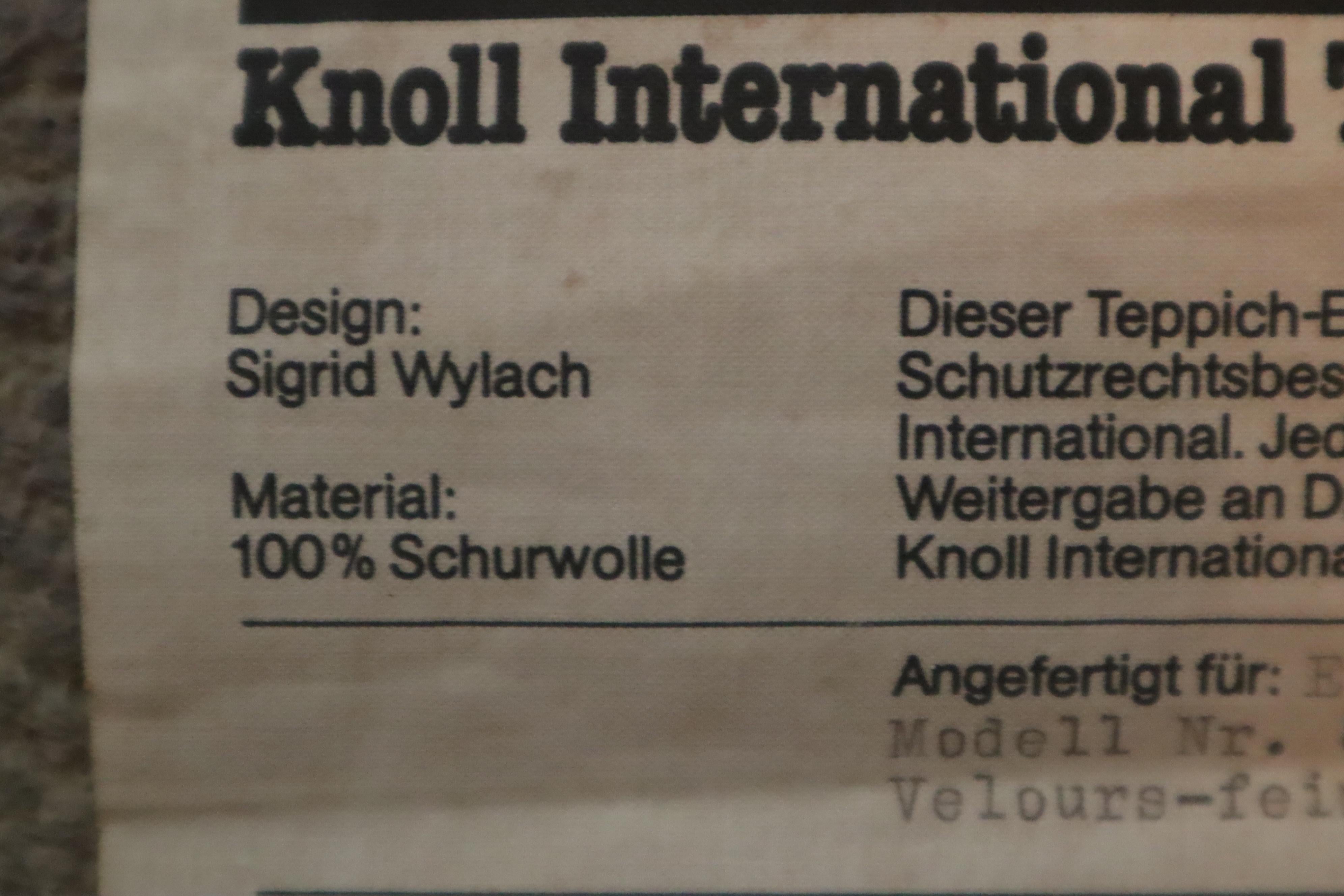 Tappeto Knoll International Model No. 8 Occhio di Sigrid Wylach, anni '80 in vendita 8