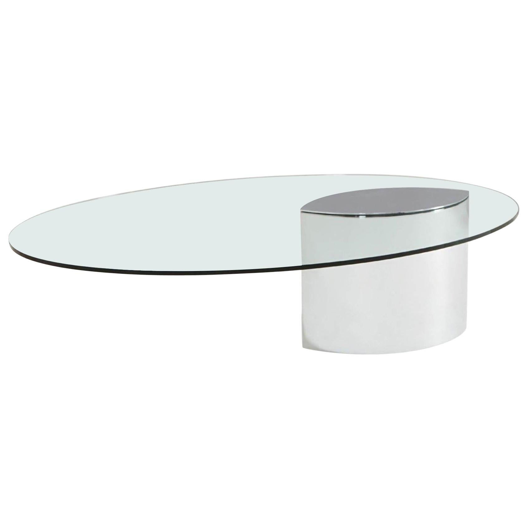 Knoll International Cini Boeri  Luxurious Stainless Steel Lunario Coffee Table For Sale