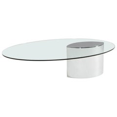 Knoll International Cini Boeri  Luxurious Stainless Steel Lunario Coffee Table