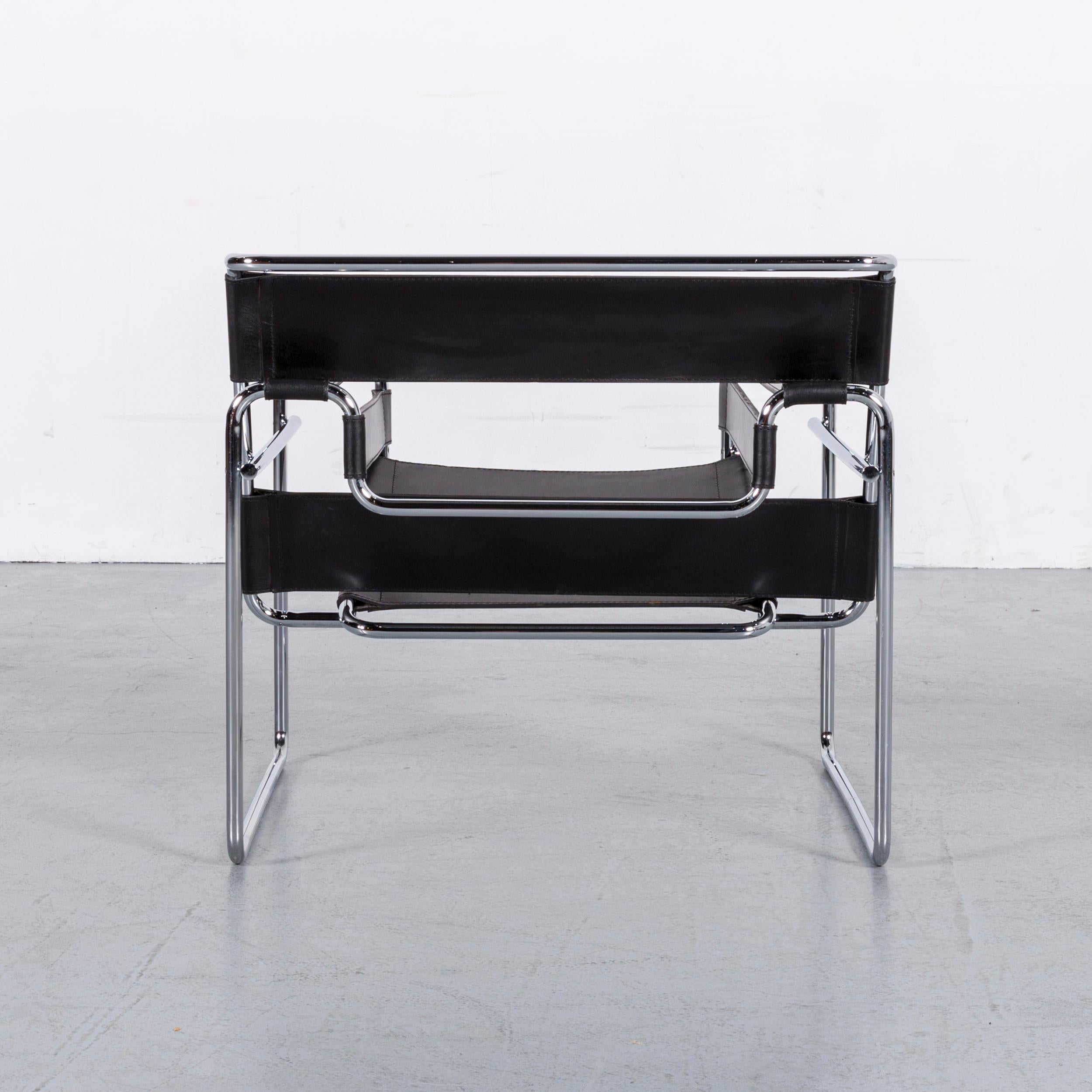 Knoll International Designer Armchair Set Black Leather by Marcel Breuer 10