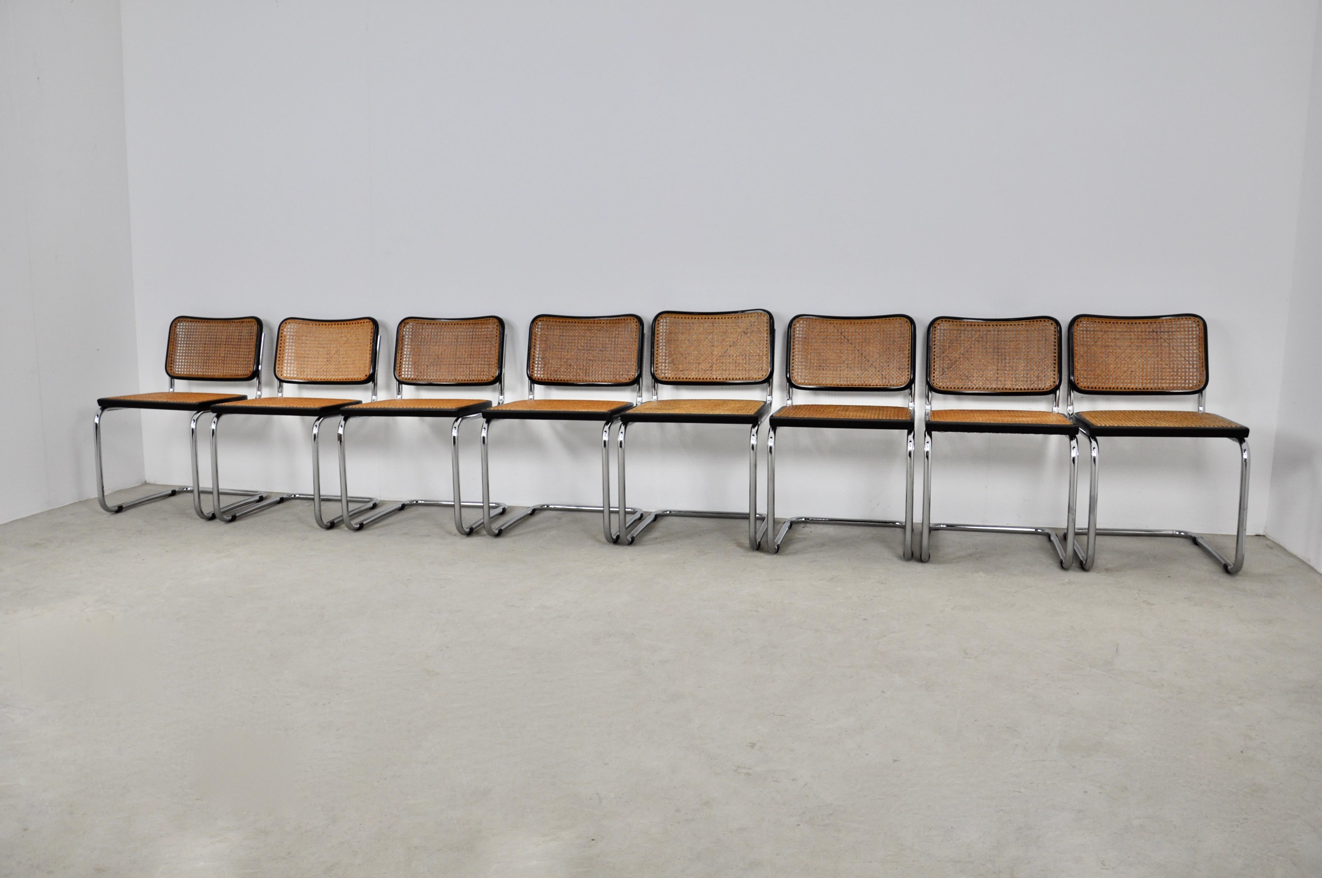 Knoll International Dinning Chairs by Marcel Breuer 1980s Set8 In Good Condition In Lasne, BE
