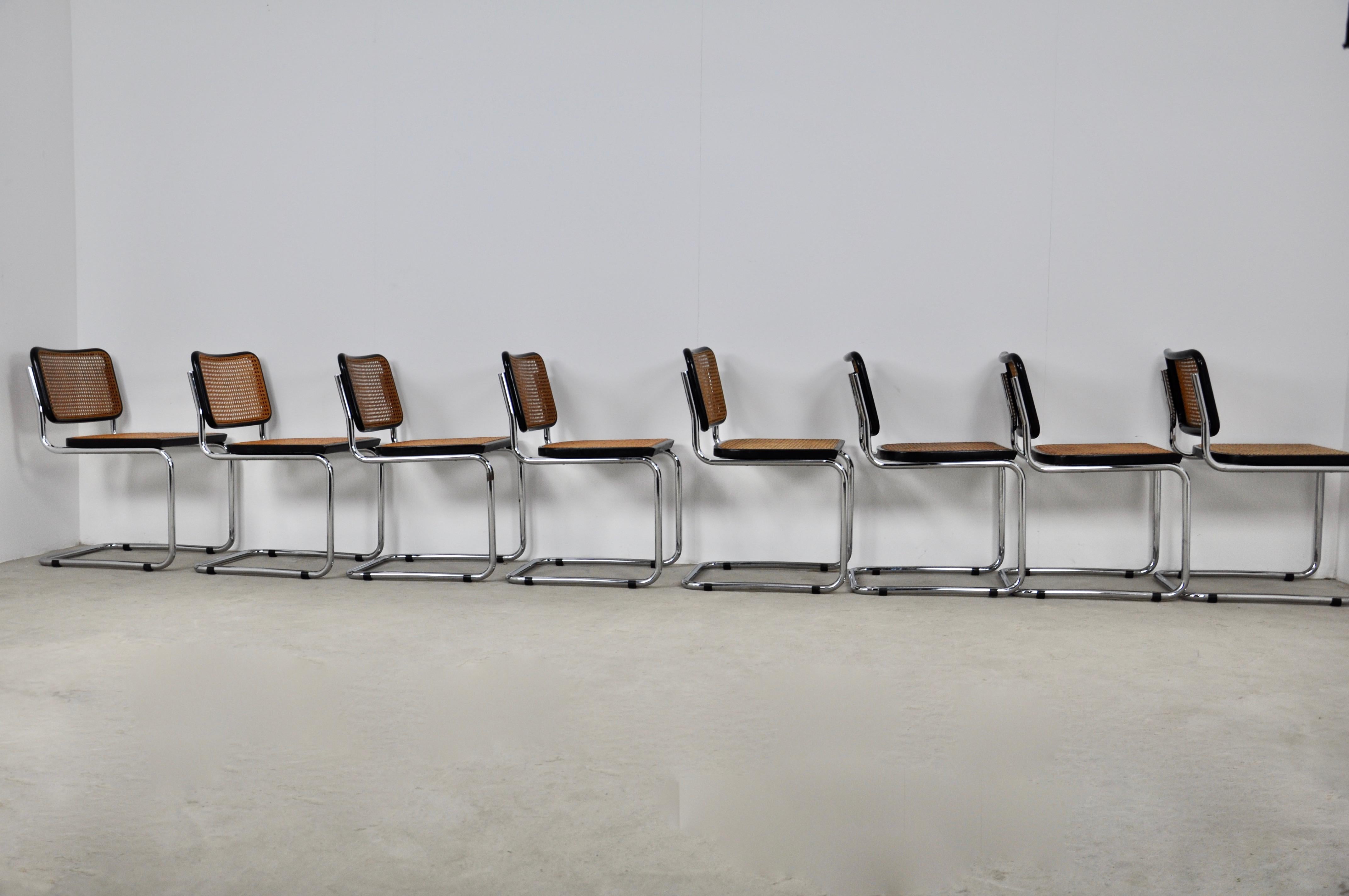 Late 20th Century Knoll International Dinning Chairs by Marcel Breuer 1980s Set8