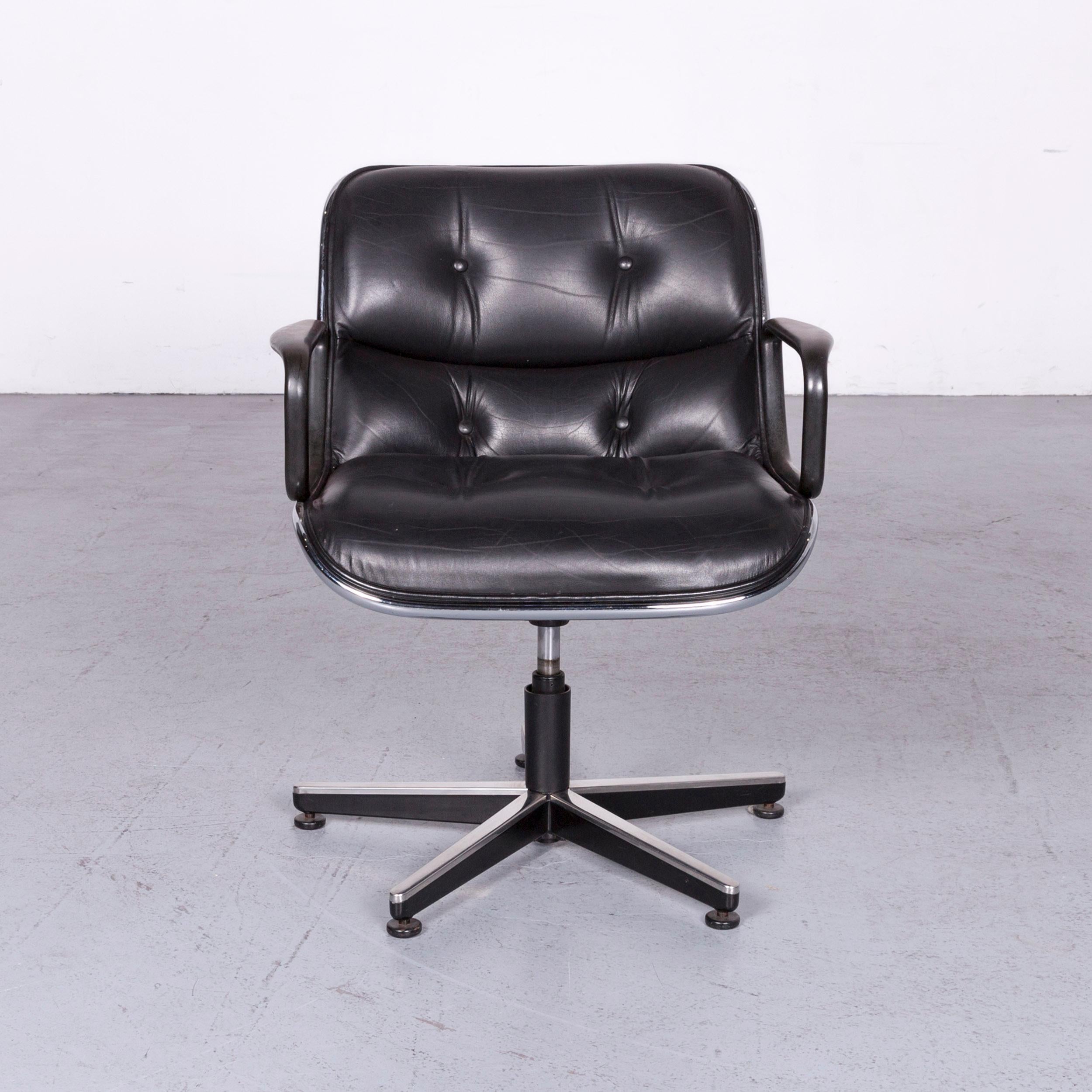 We bring to you a Knoll International Executive Chai leather armchair black chair.