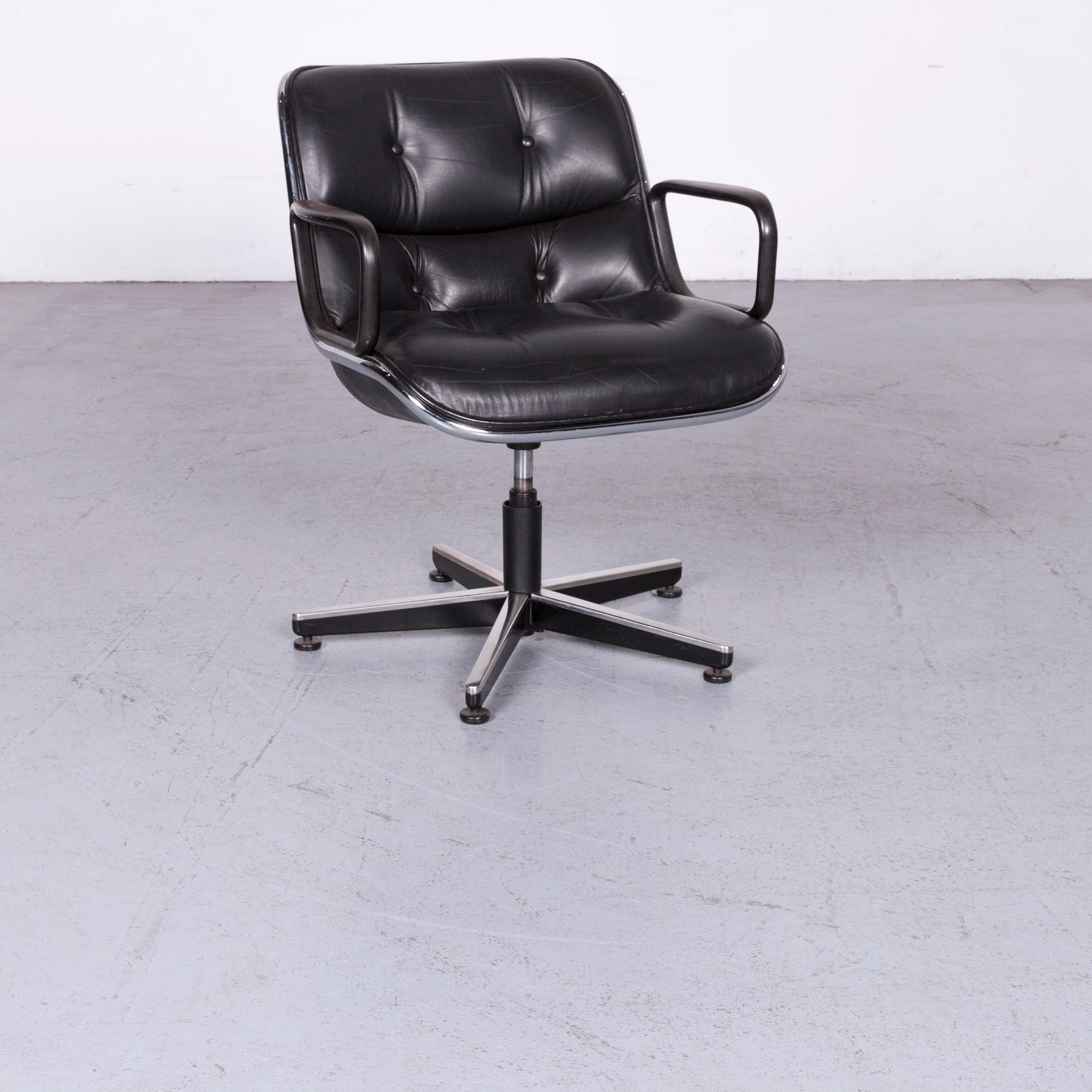 We bring to you a Knoll International Executive Chai leather armchair set black chair.