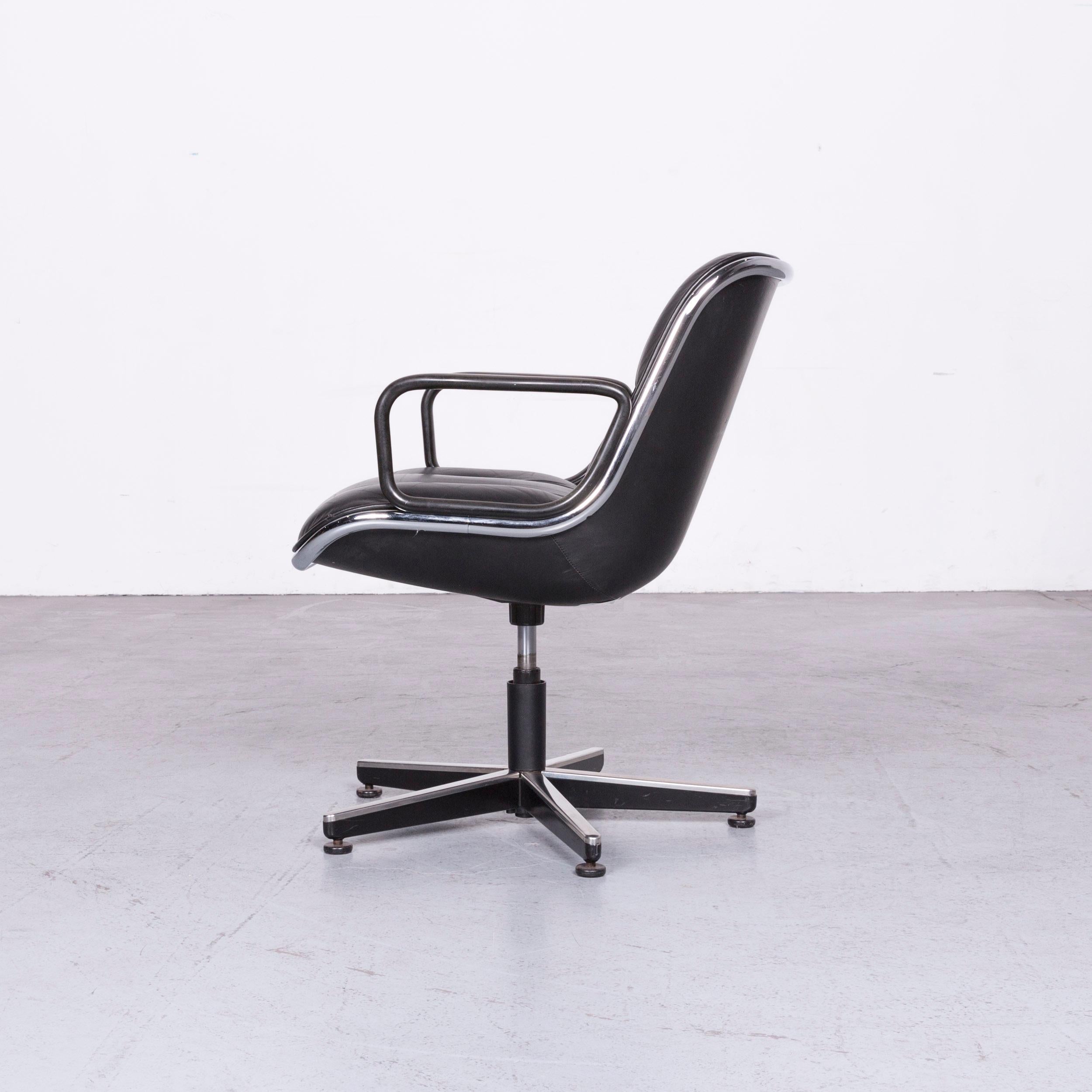 Knoll International Executive Chai Leather Armchair Set Black Chair For Sale 3