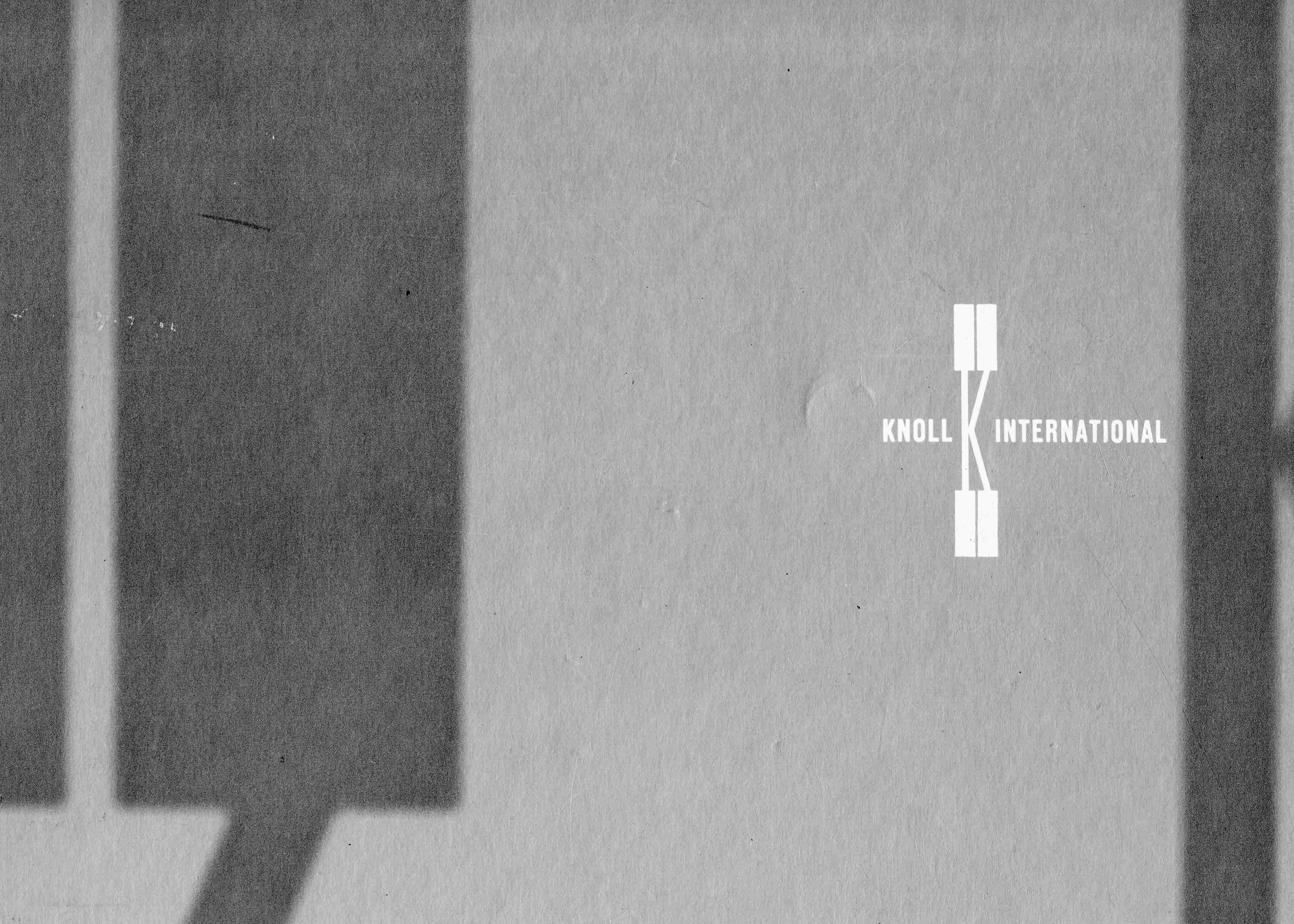 “KNOLL INTERNATIONAL FRANCE” catalog, printed in Germany. Spiral bound, 220 pages, color and b/w illustrations, 29’6x20’7cm. Very good, wrappers with some wear, inside clean and no internal marks. Captions in French, German, English and Italian.