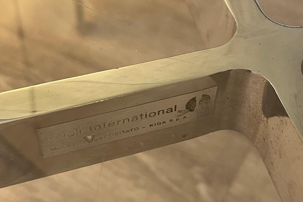 Mesa de centro Knoll International de cristal y acero, cuadrada colección Barcelona en venta 6