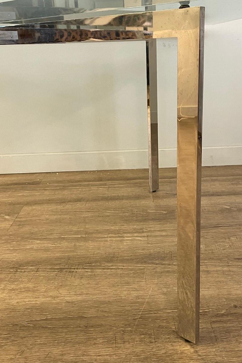 Mesa de centro Knoll International de cristal y acero, cuadrada colección Barcelona en venta 2