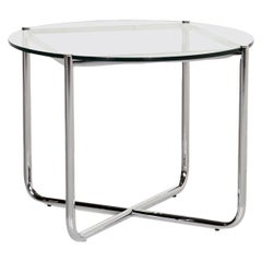 Knoll International Glass Coffee Table Silver Round