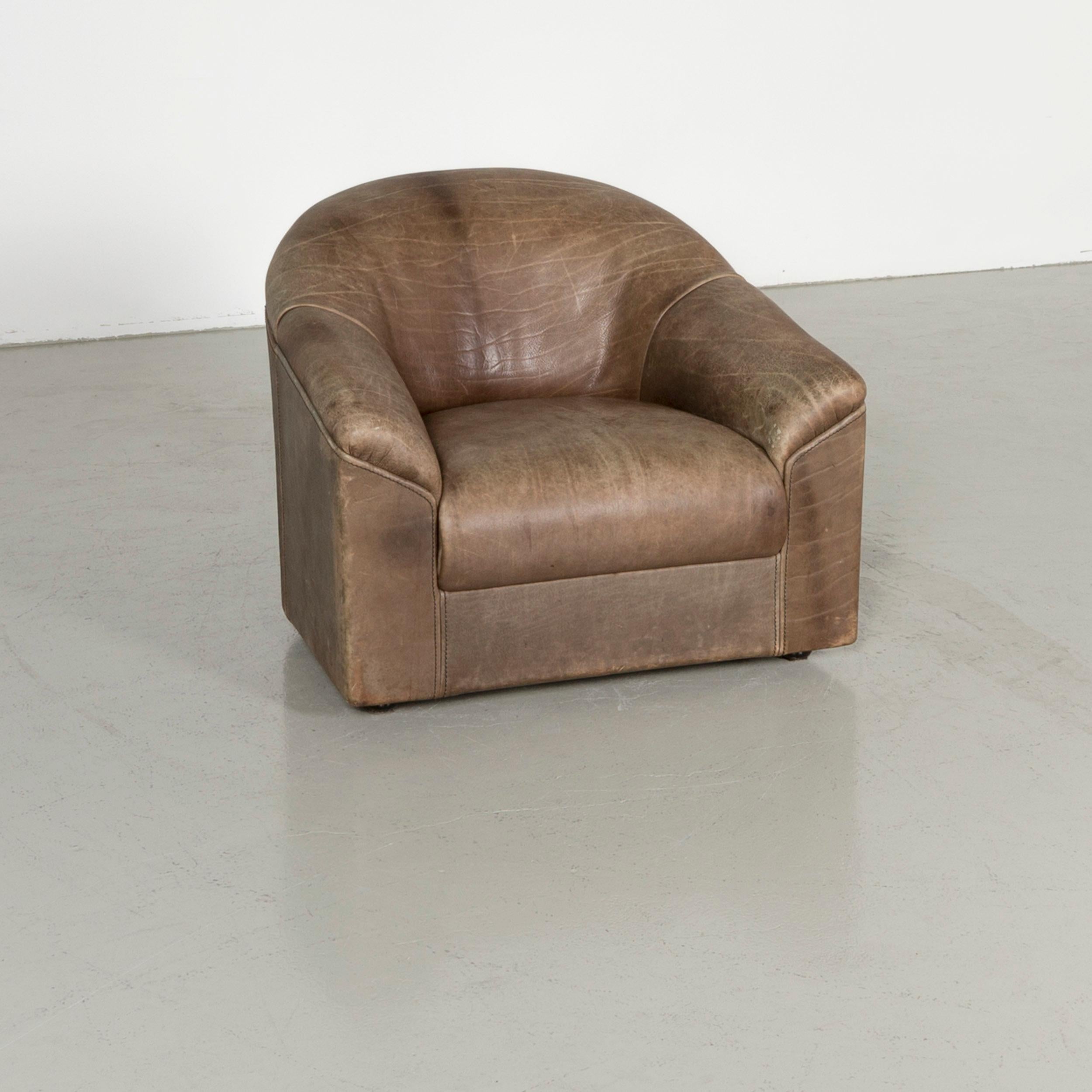 Knoll International leather armchair brown chair.
