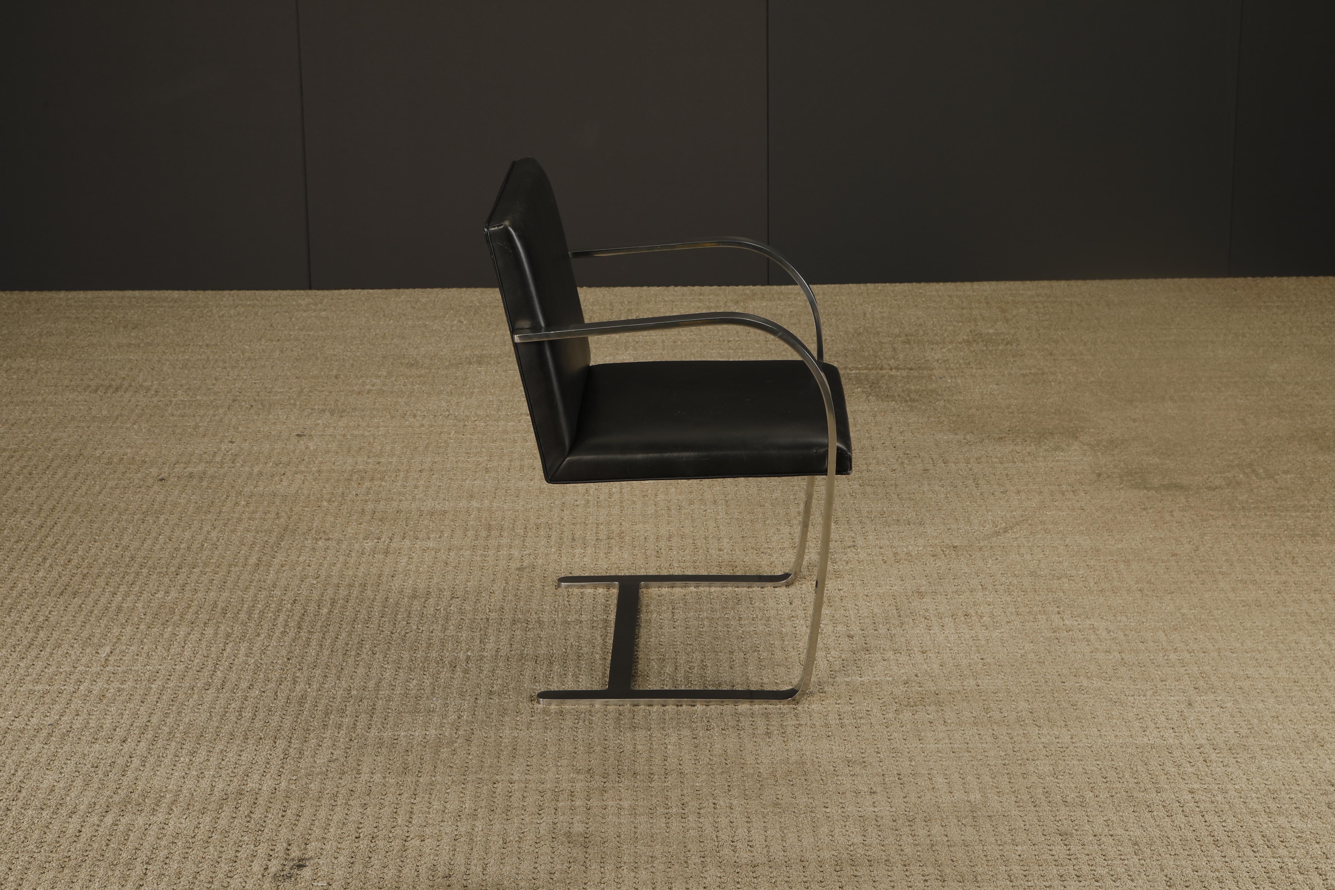 Knoll International Leather 'Brno' Chairs by Mies van der Rohe, 1975, Signed For Sale 8