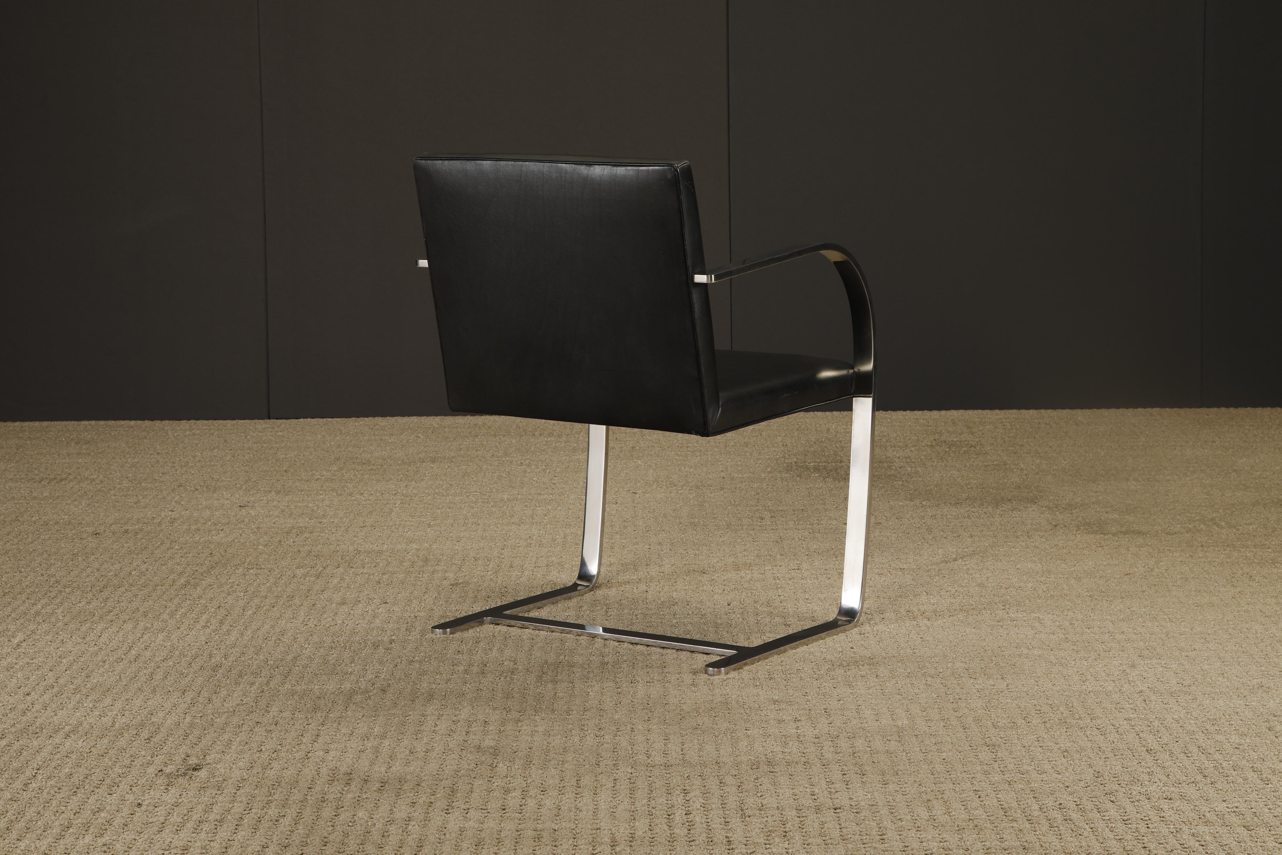 Knoll International Leather 'Brno' Chairs by Mies van der Rohe, 1975, Signed For Sale 9
