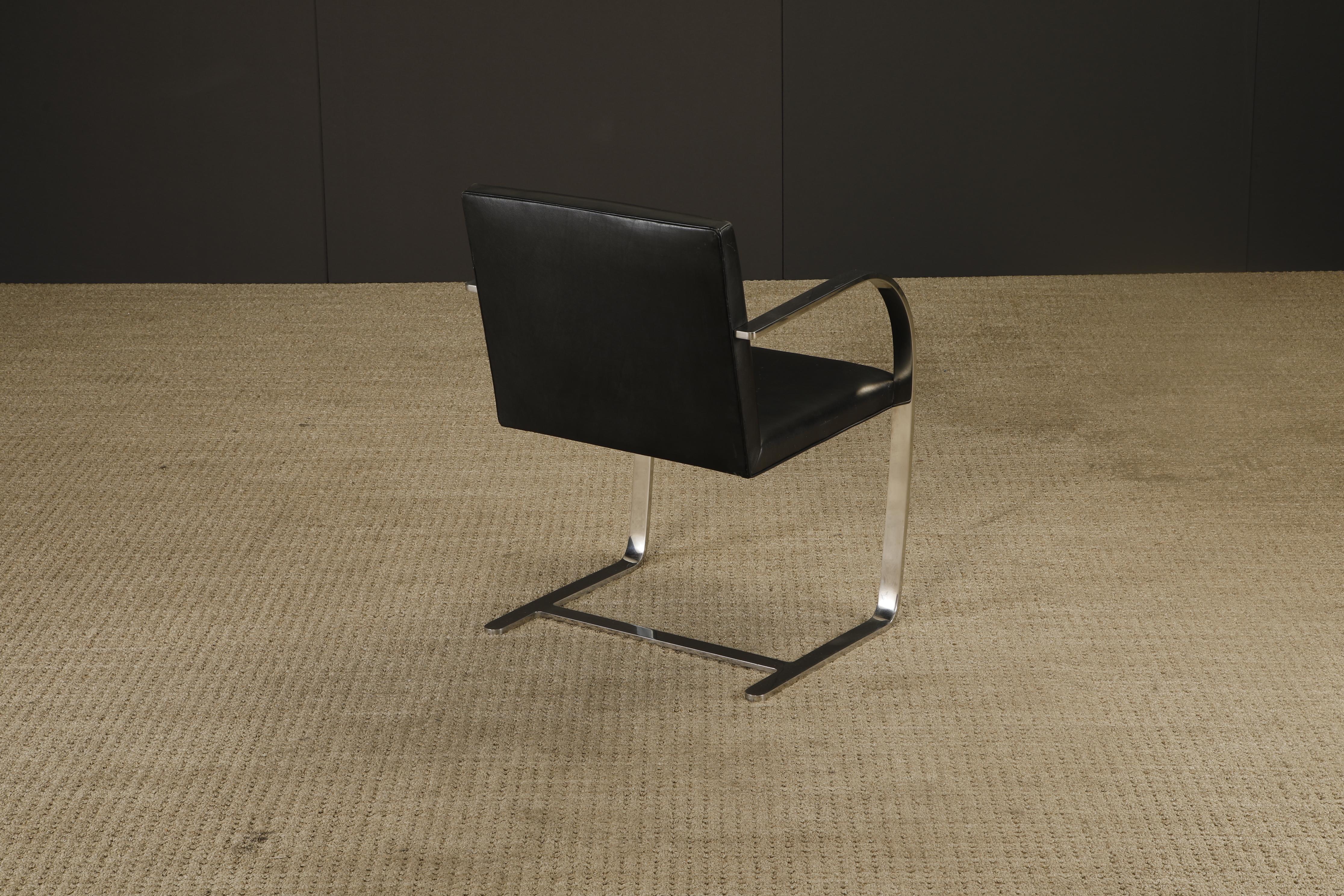 Knoll International Leather 'Brno' Chairs by Mies van der Rohe, 1975, Signed For Sale 10