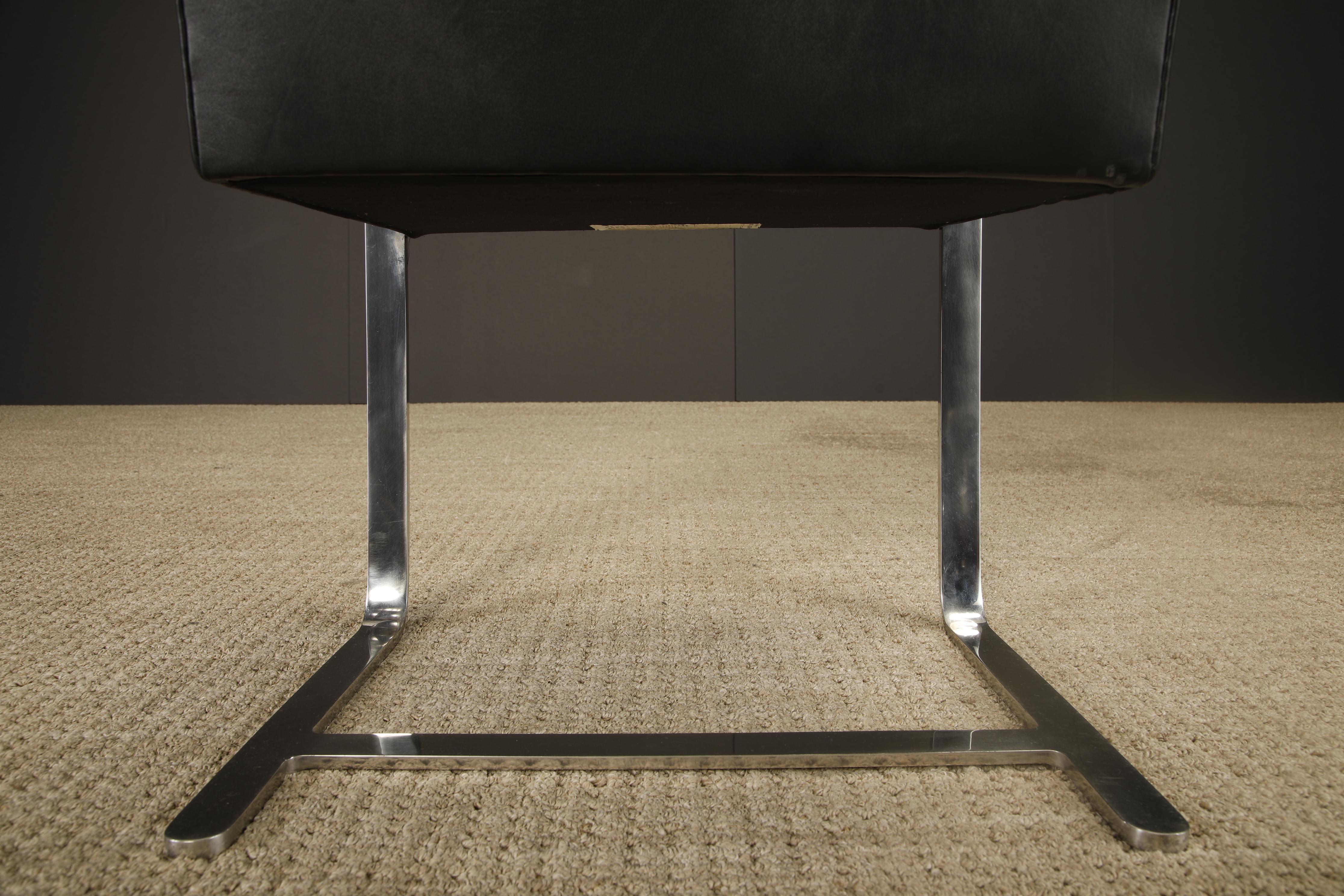 Knoll International Leather 'Brno' Chairs by Mies van der Rohe, 1975, Signed For Sale 12