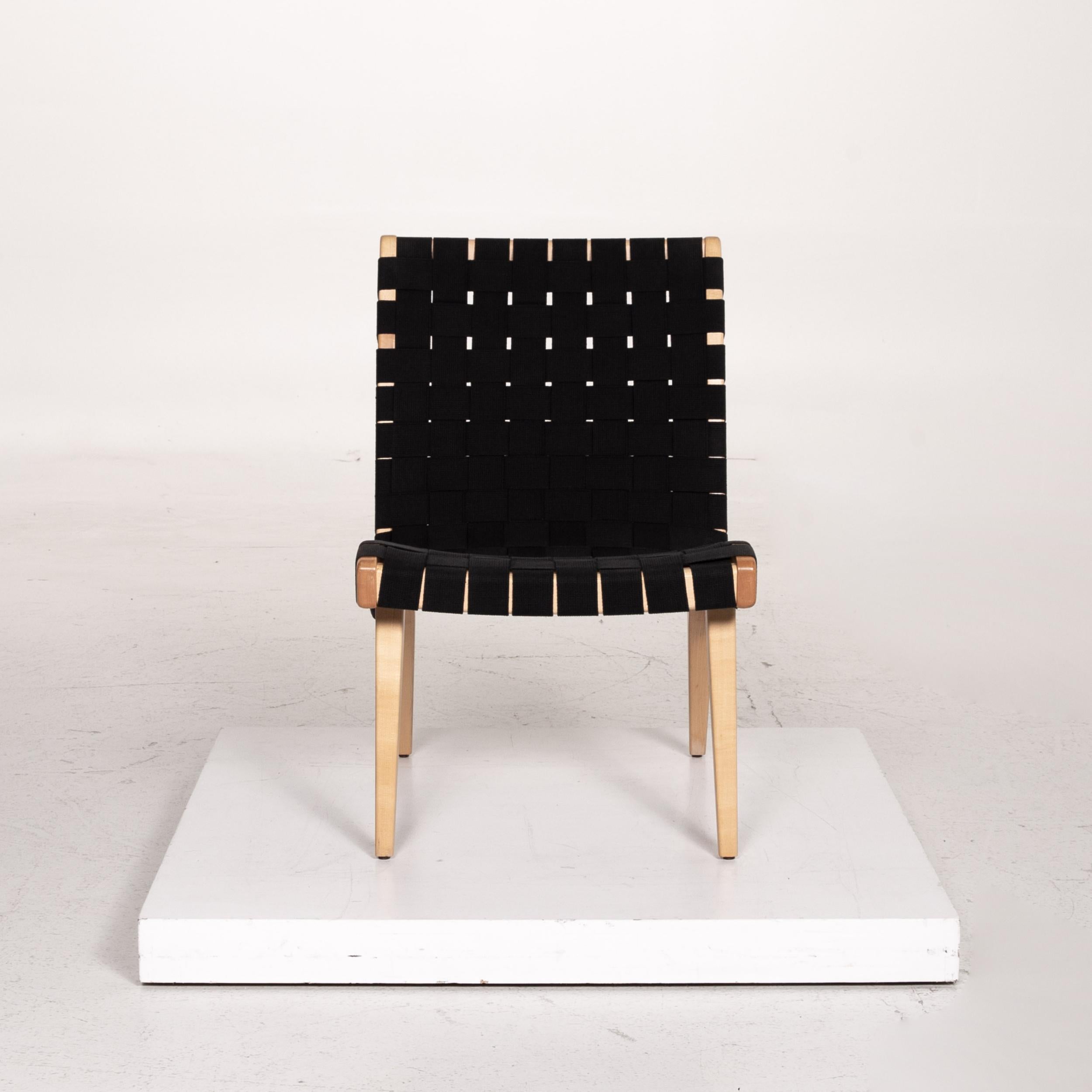 Knoll International Risom Set Fabric Black 2 Armchairs For Sale 4
