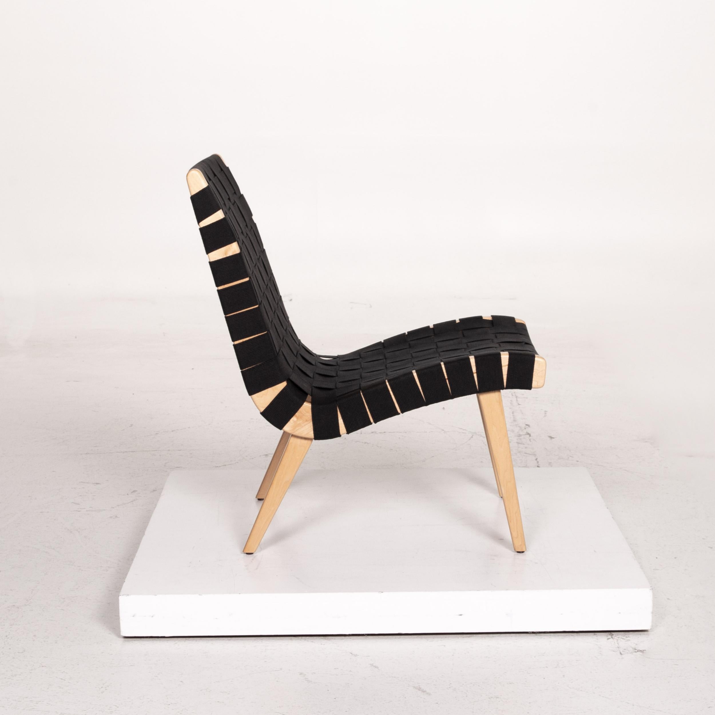 Knoll International Risom Set Fabric Black 2 Armchairs For Sale 8