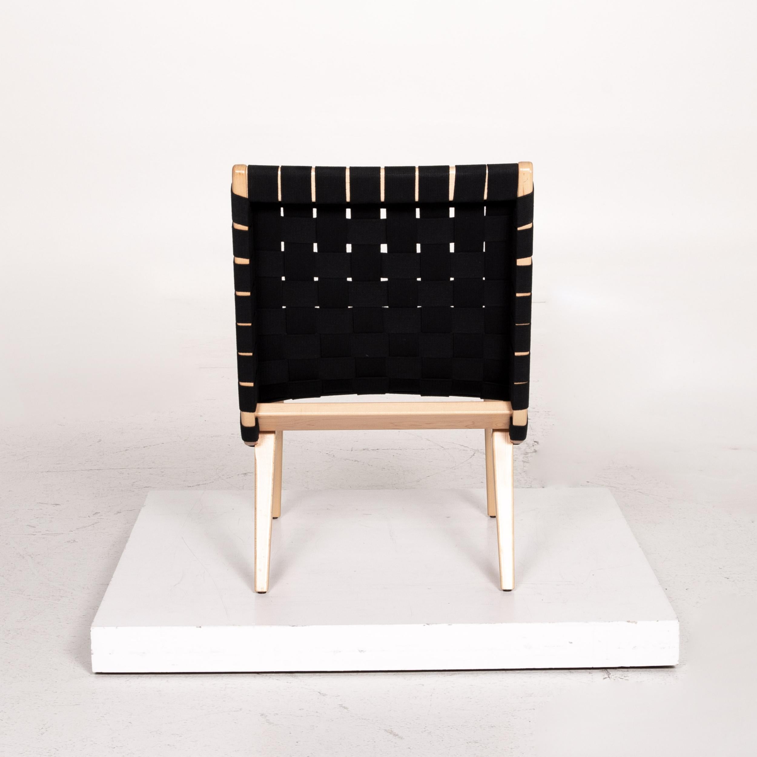 Knoll International Risom Set Fabric Black 2 Armchairs For Sale 10