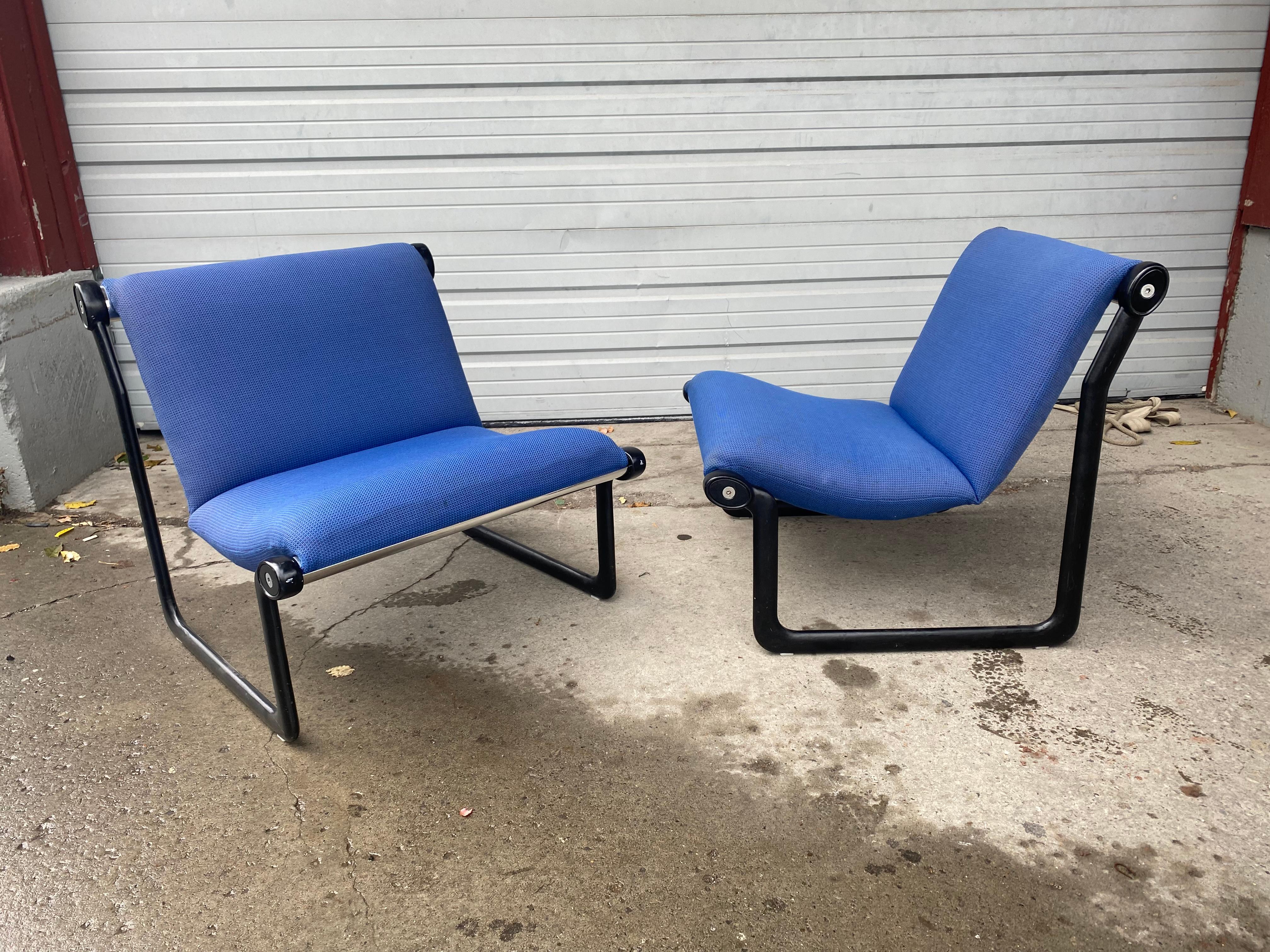 Knoll International Sling Loungesessel von Hannah Morrison, 2er-Set (Aluminium)