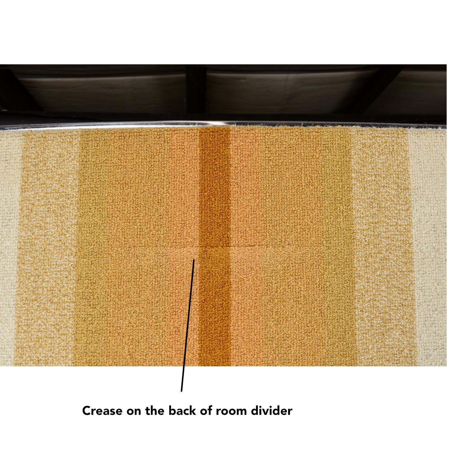 Knoll International Vintage Orange and Yellow Striped Room Divider Screen Panel For Sale 5