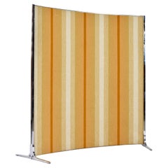 Knoll International Vintage Orange and Yellow Striped Room Divider Screen Panel