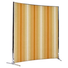 Knoll International Vintage Orange and Yellow Striped Room Divider Screen Panel