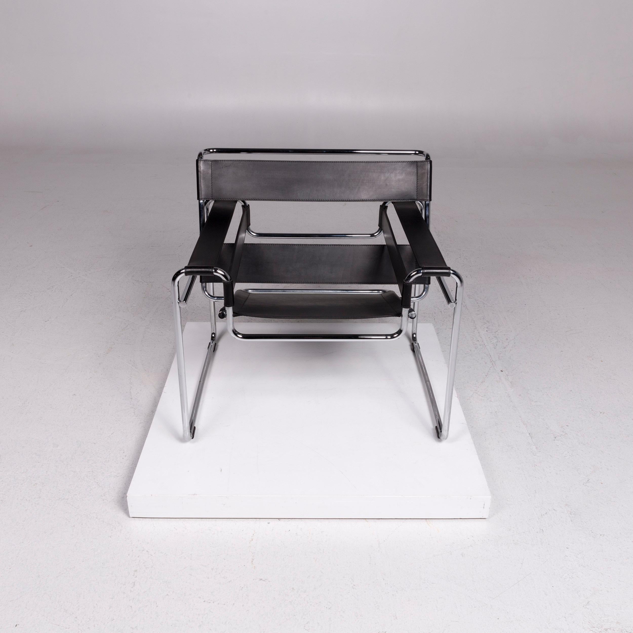 Knoll International Wassily Chair Leather Armchair Black 6 Chair 4