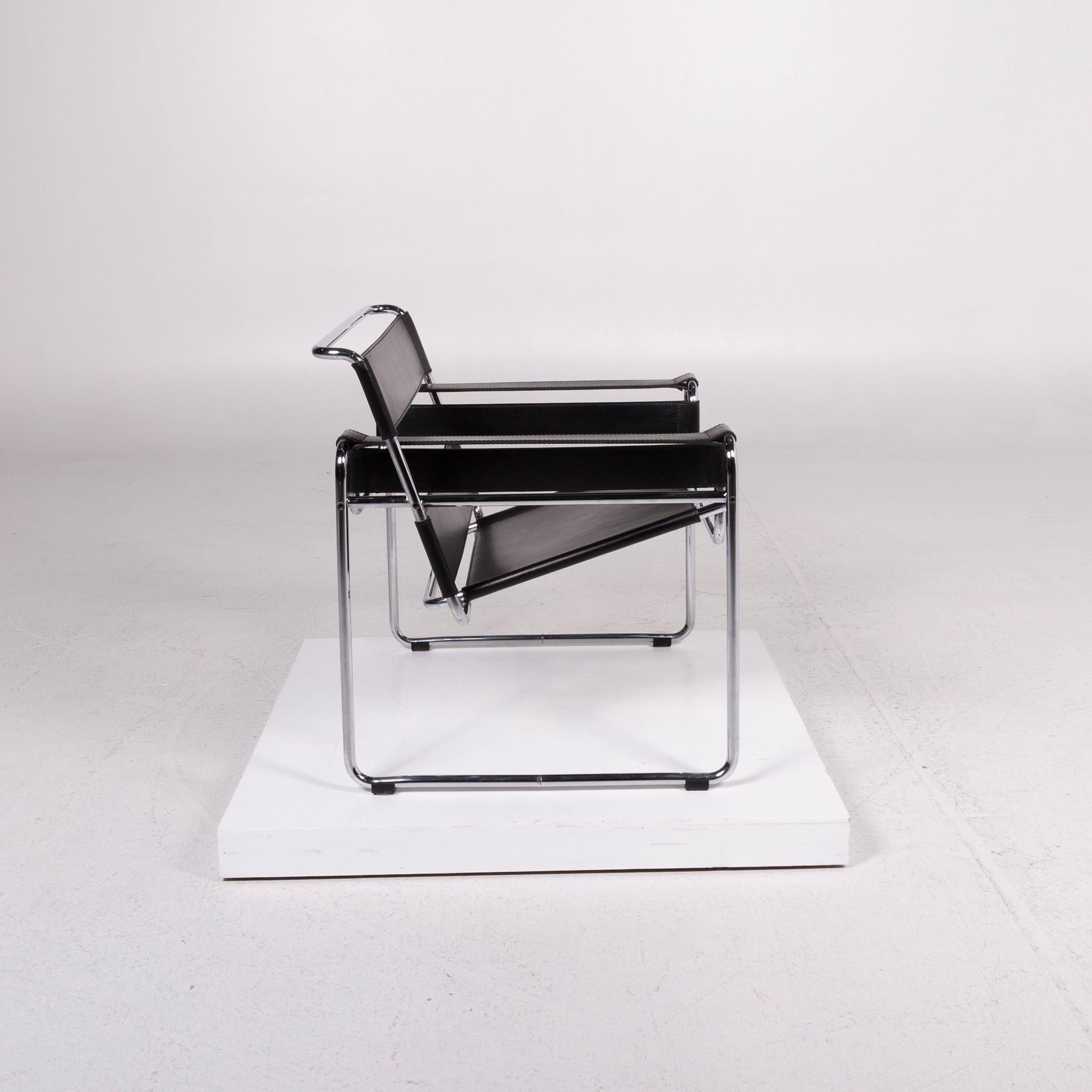 Knoll International Wassily Chair Leather Armchair Black 6 Chair 8