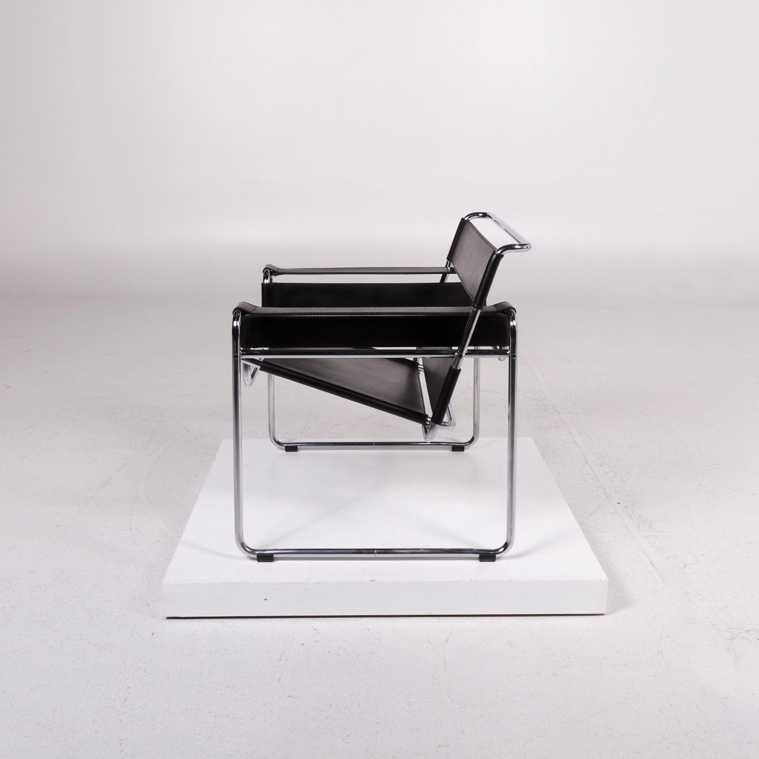 Knoll International Wassily Chair Leather Armchair Black 6 Chair 10