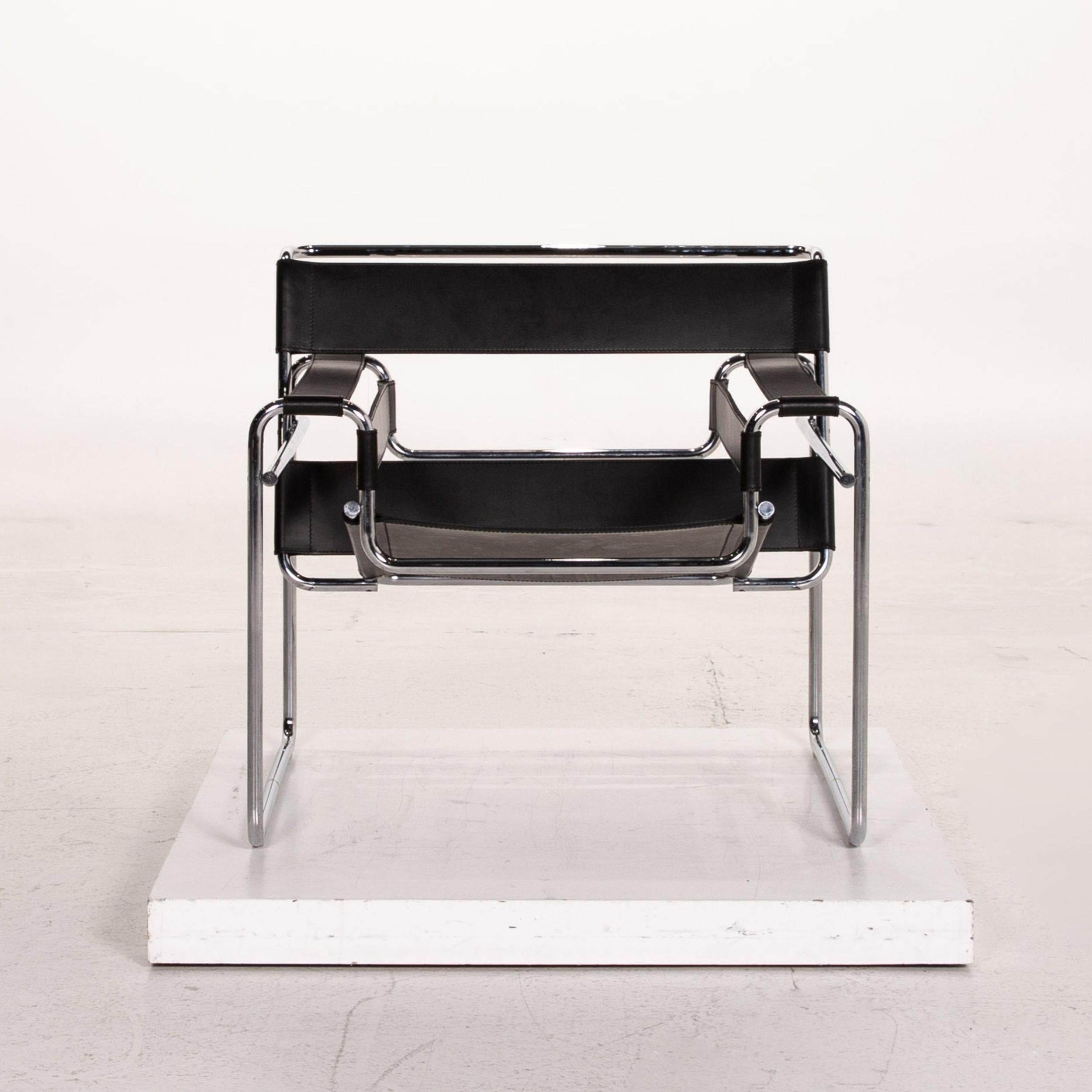 Knoll International Wassily Chair Leather Armchair Black Chair Marcel Breuer 1