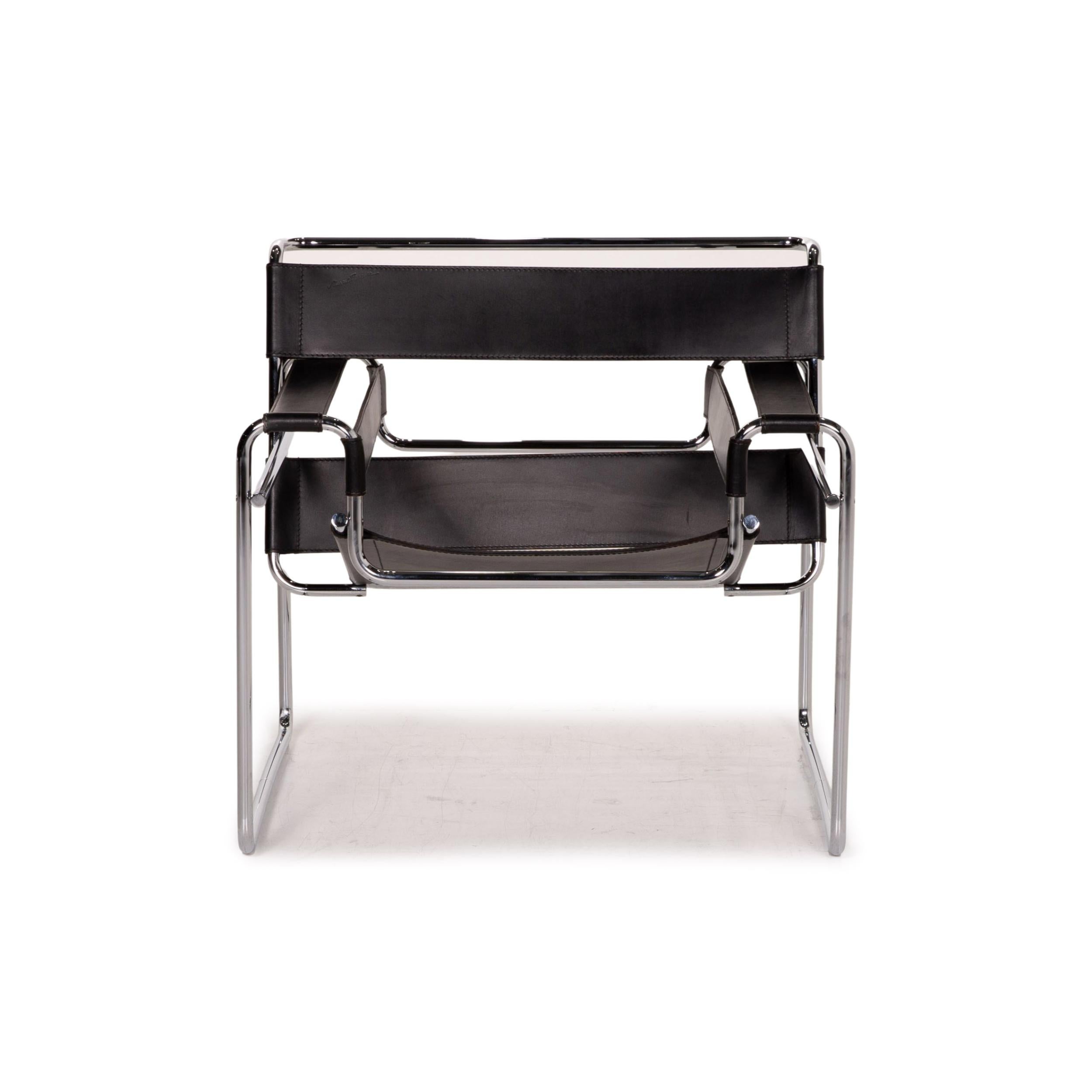 Knoll International Wassily Chair Leather Armchair Black Chair Marcel Breuer 2