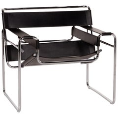 Knoll International Wassily Chair Leather Armchair Black Chair Marcel Breuer