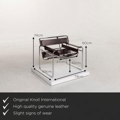 Knoll International Wassily Chair Leather Armchair Brown Dark Brown Marcel
