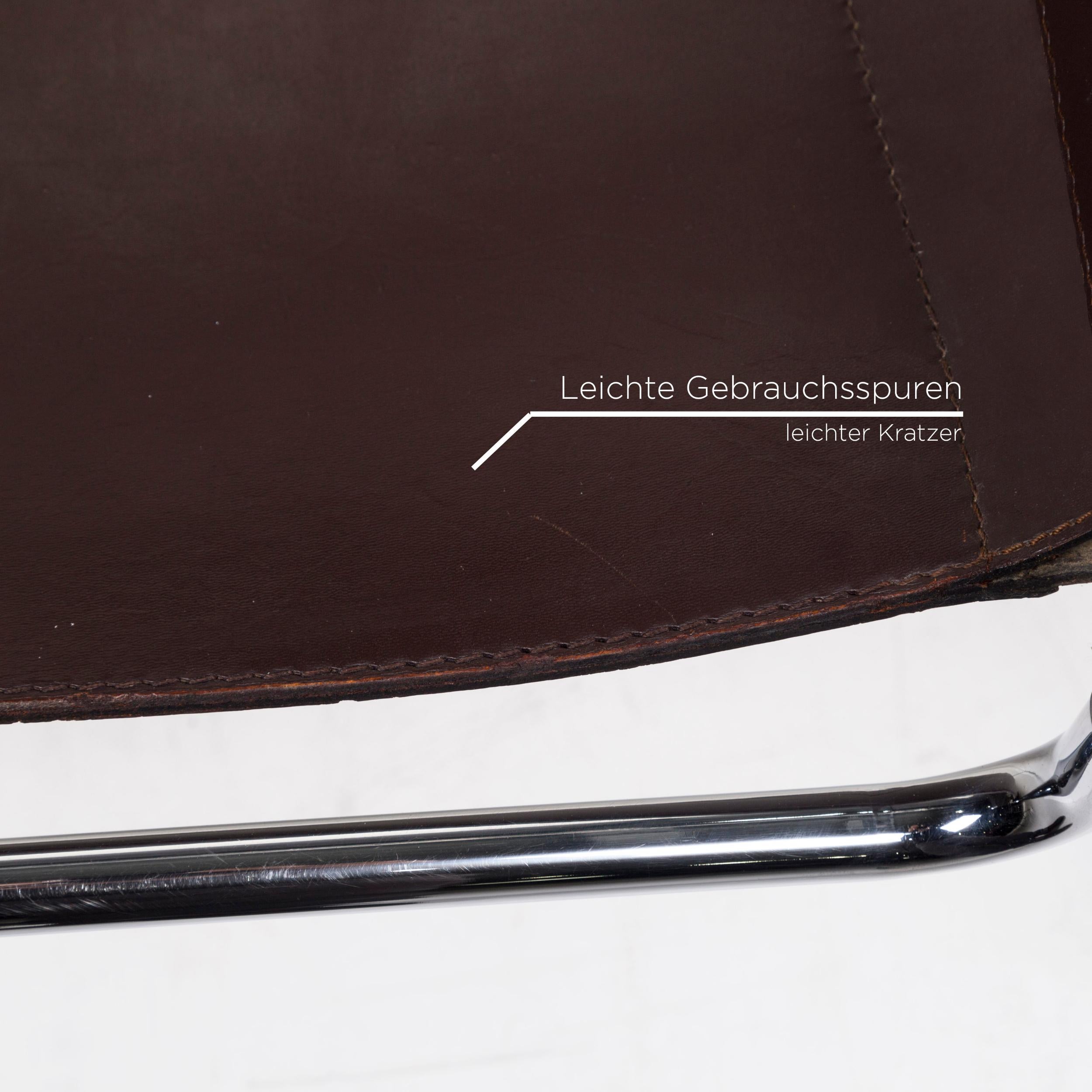 German Knoll International Wassily Chair Leather Armchair Brown Dark Brown Marcel