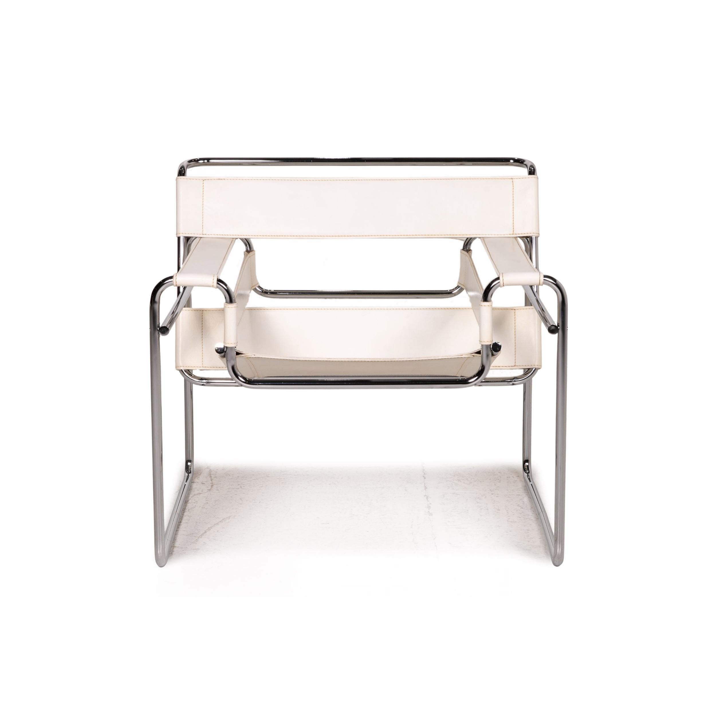 Knoll International Wassily Chair Leather Armchair White Chair Marcel Breuer 1