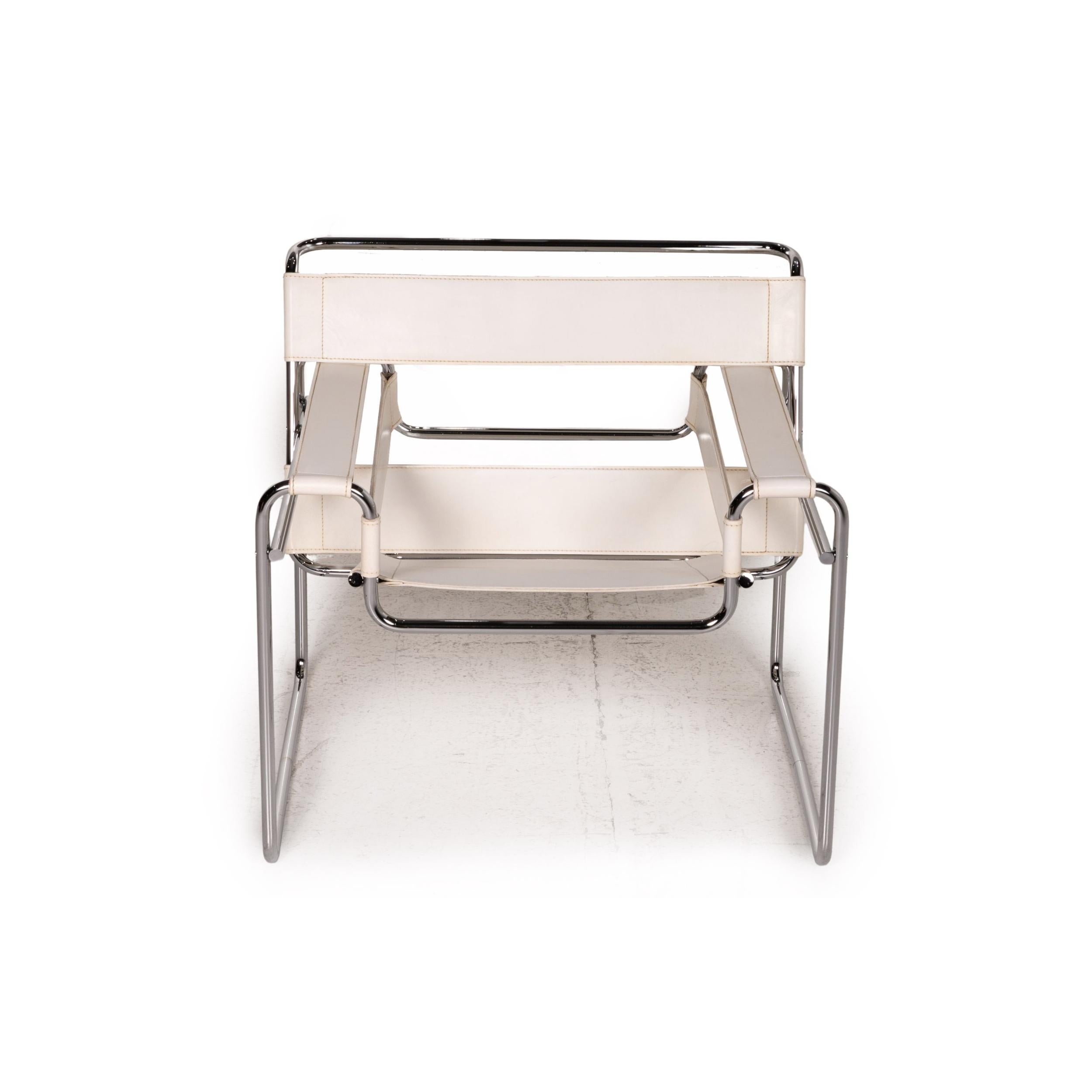 Knoll International Wassily Chair Leather Armchair White Chair Marcel Breuer 2