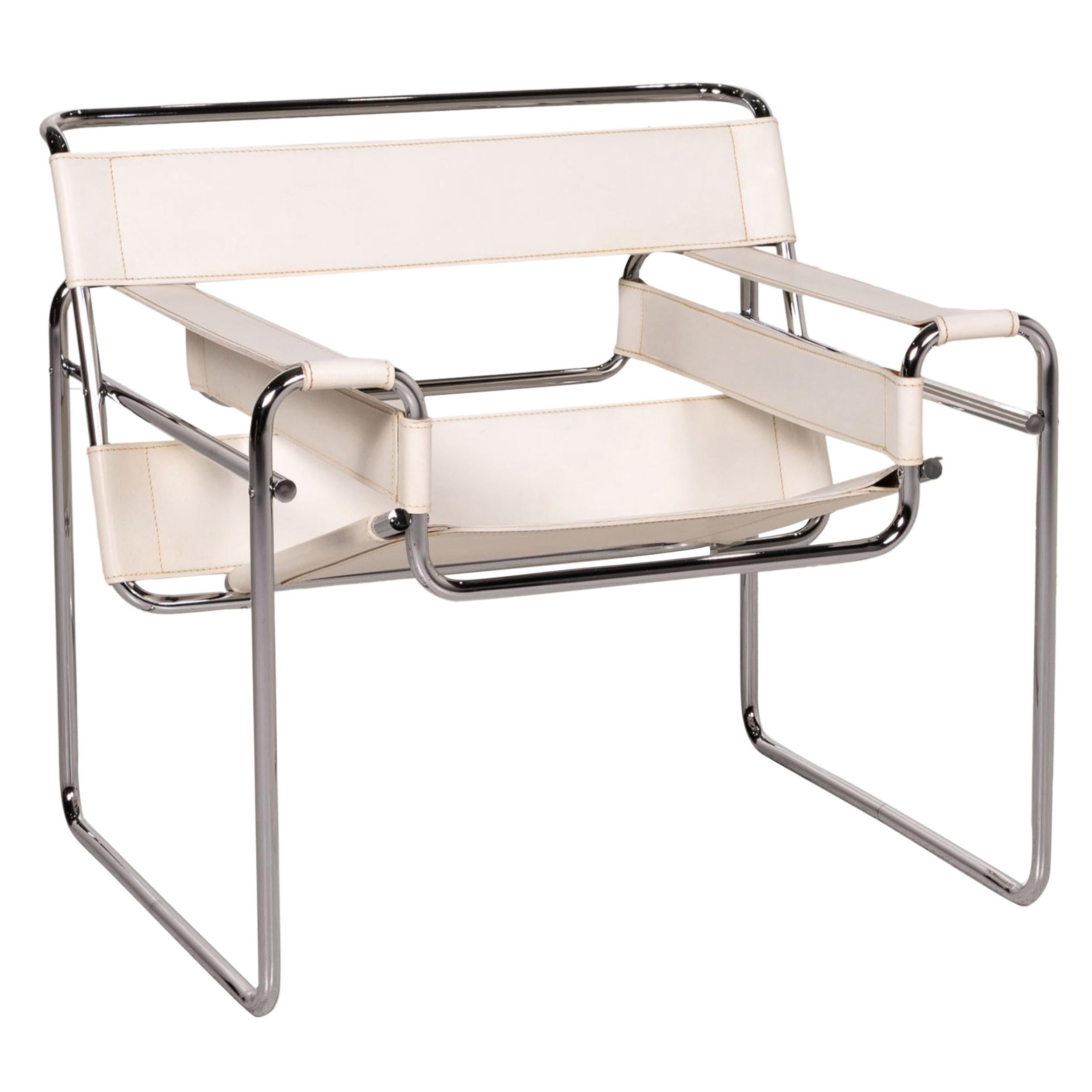 Knoll International Wassily Chair Leather Armchair White Chair Marcel Breuer