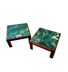 Knoll Jim Eldon Model No. 3411 Walnut Marble Coffee Tables