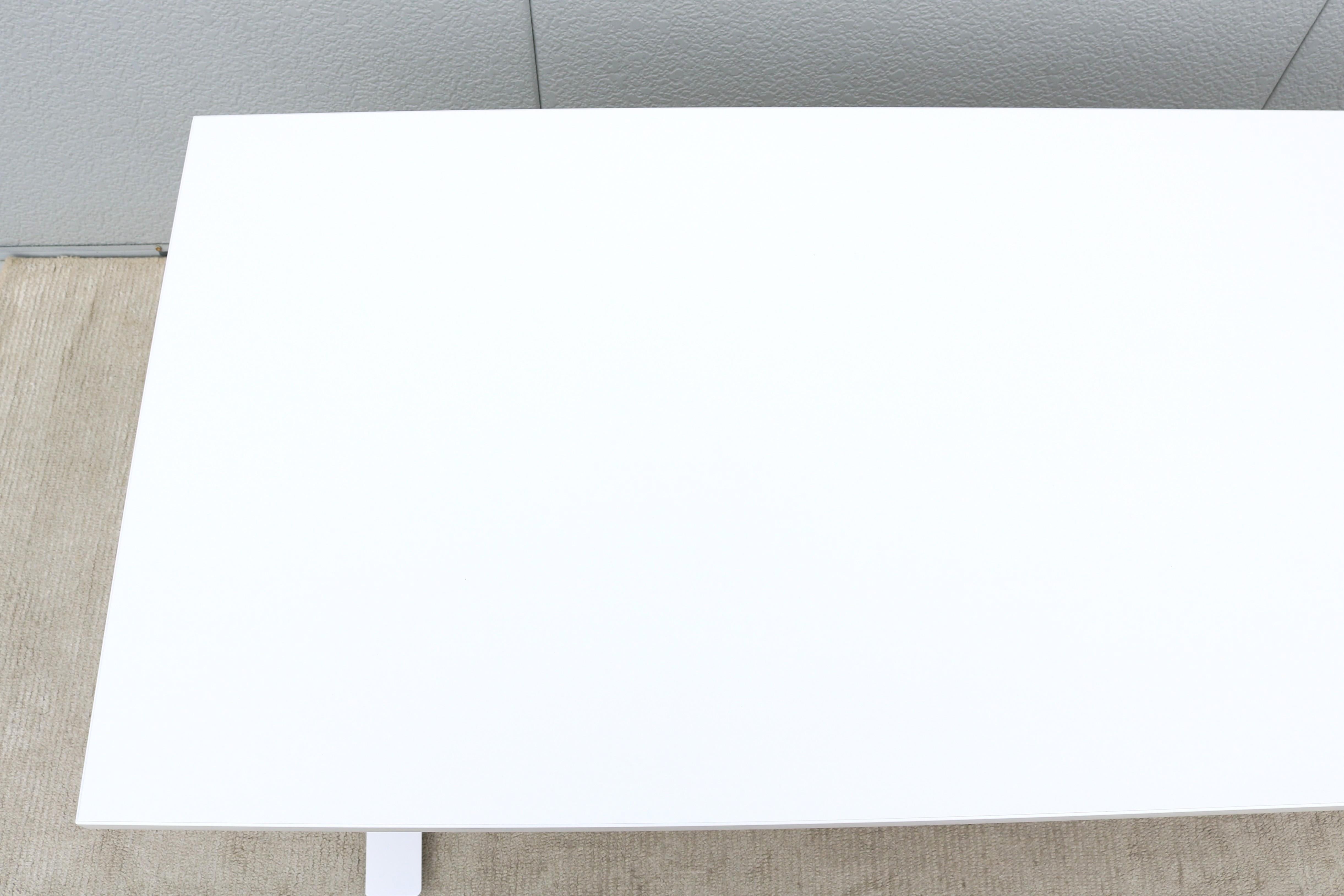 Knoll K. Stand Electric Height-Adjustable Rectangle White Table Desk For Sale 6