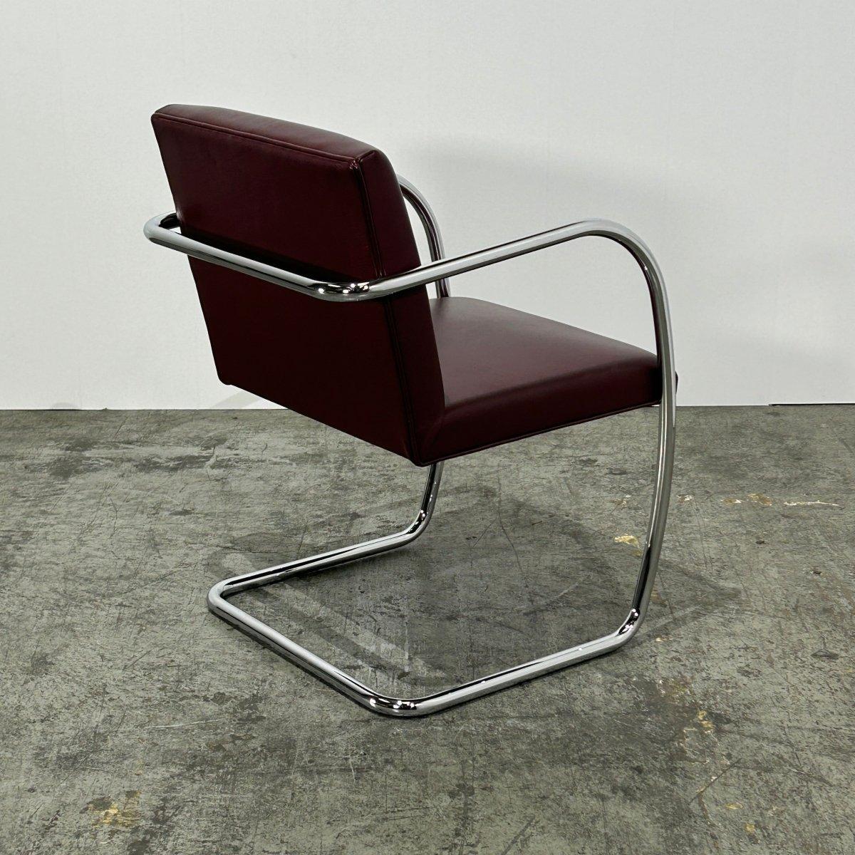 Knoll Leather Brno Tubular Brown Chair von Ludwig Mies van der Rohe, Sechser-Set im Angebot 5