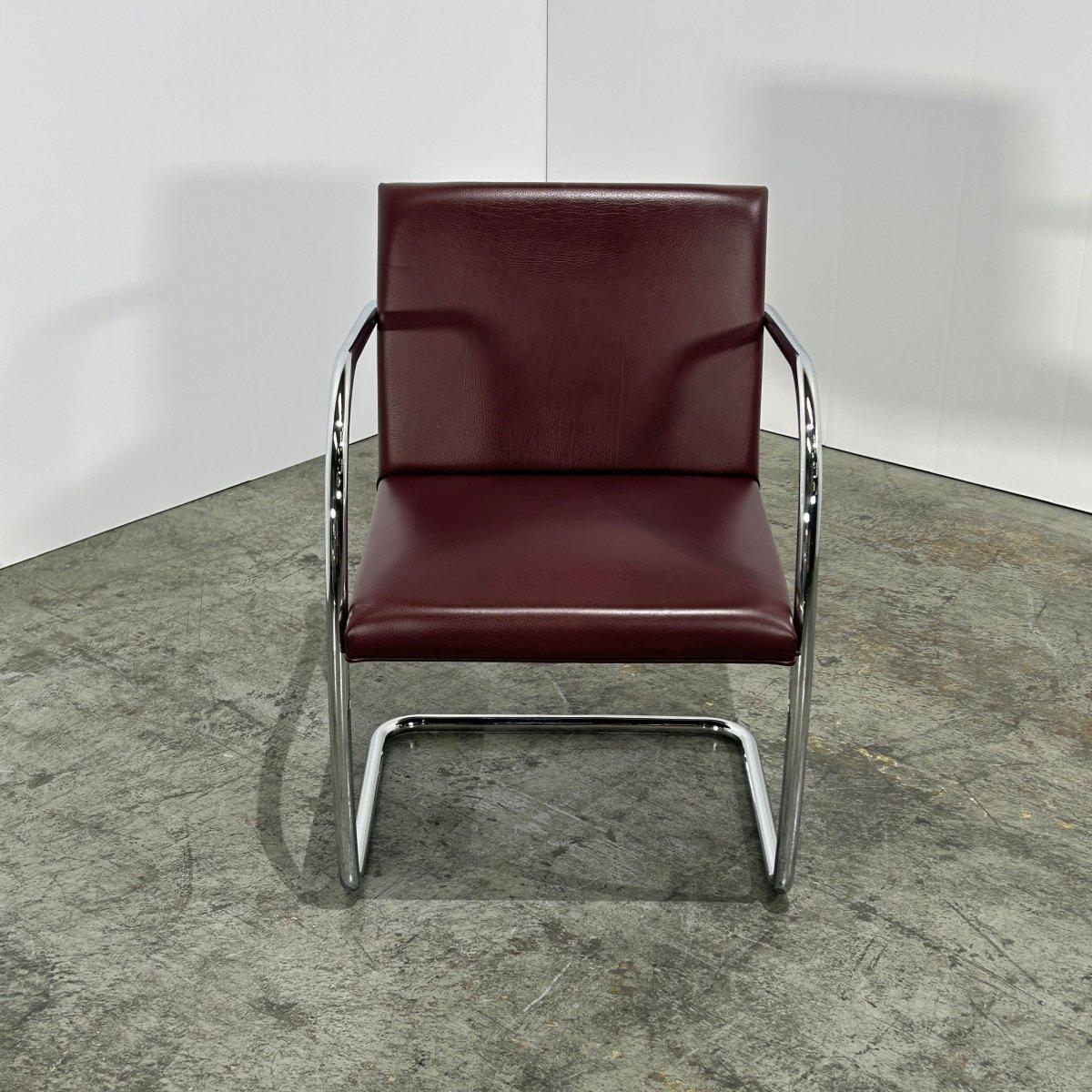 Chaises Knoll en cuir Brno Tubular Brown par Ludwig Mies van der Rohe, lot de 12 en vente 1