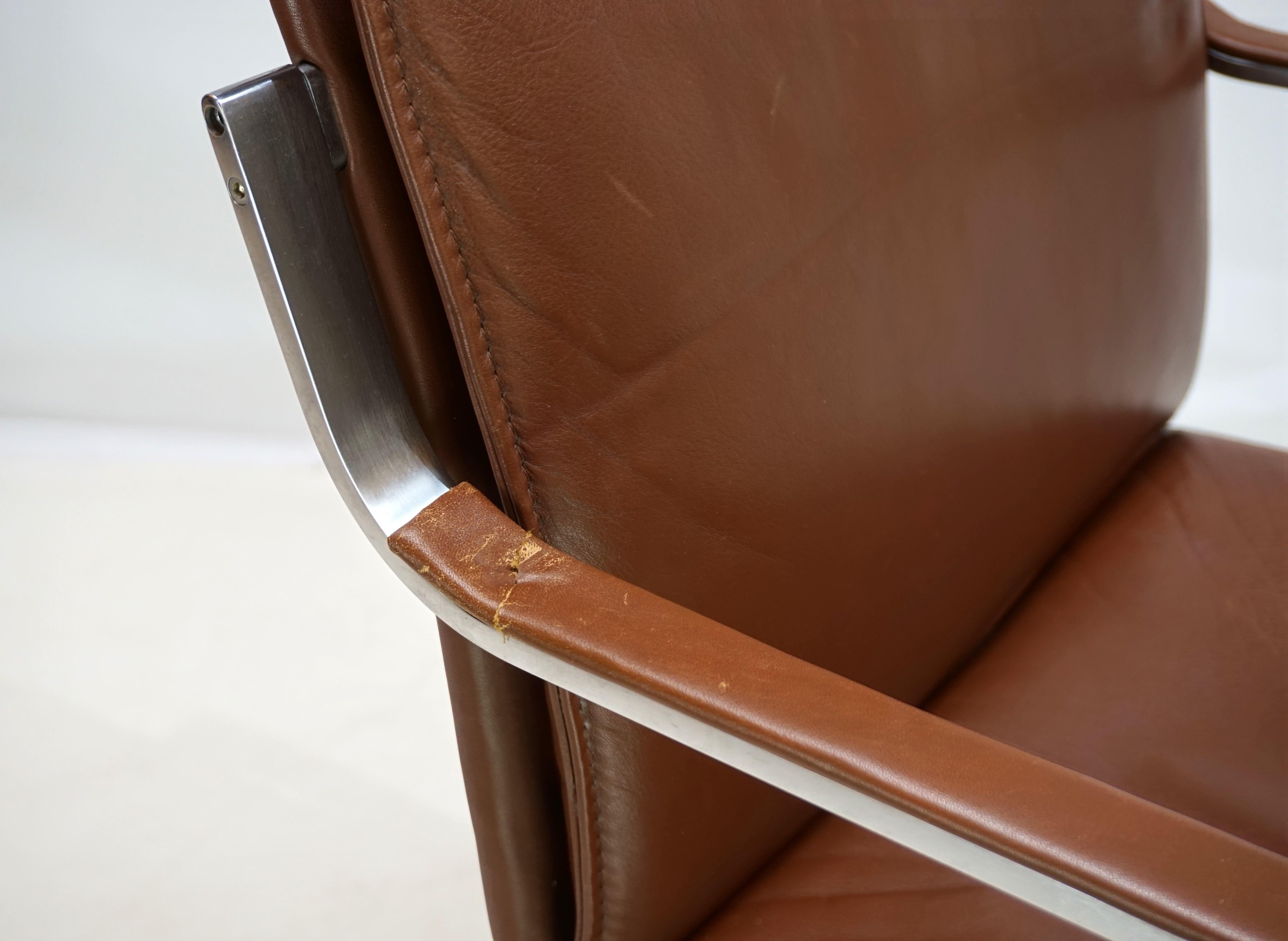Knoll leather office chair by Rudolf Glatzel, 1980 4