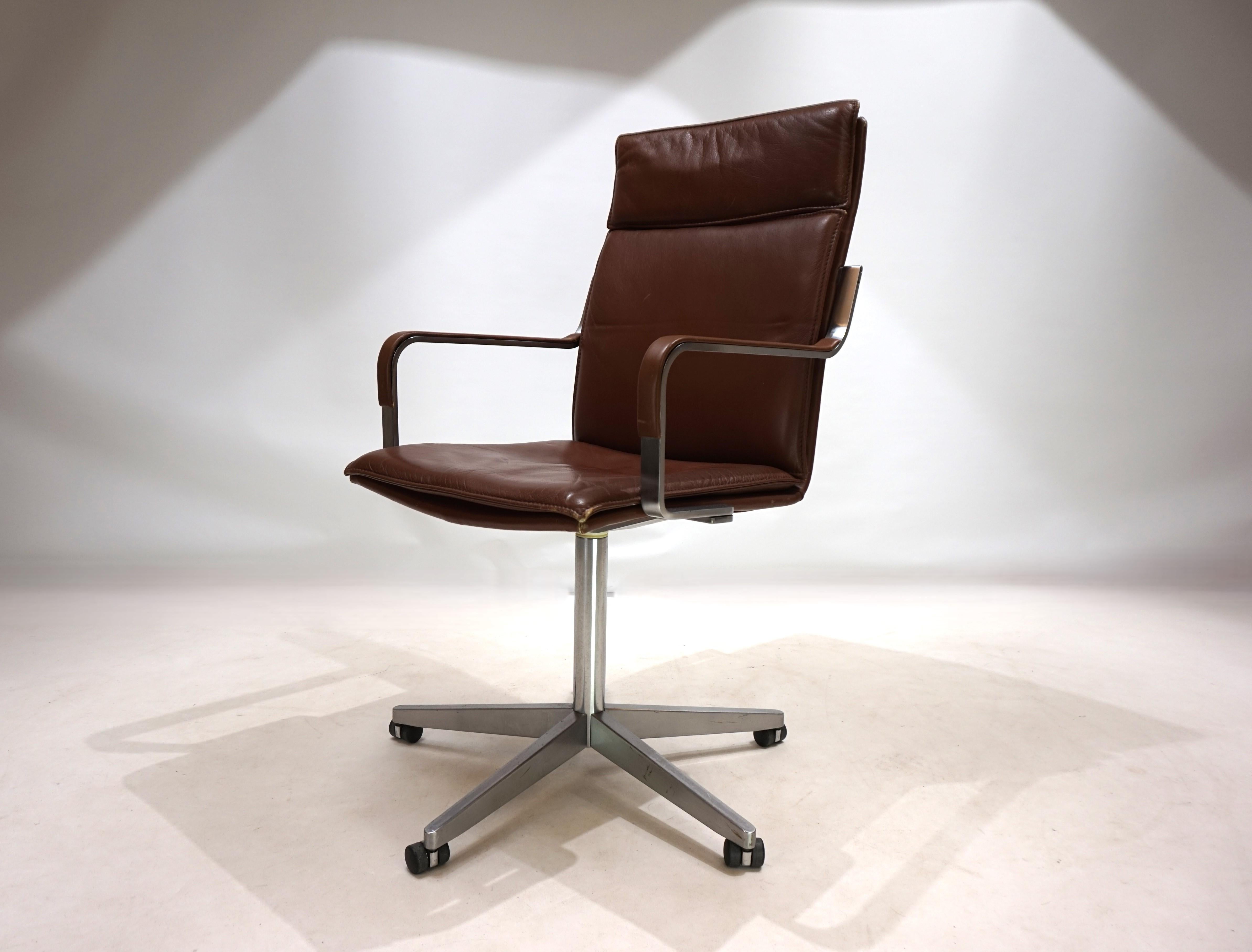Knoll leather office chair by Rudolf Glatzel, 1980 5
