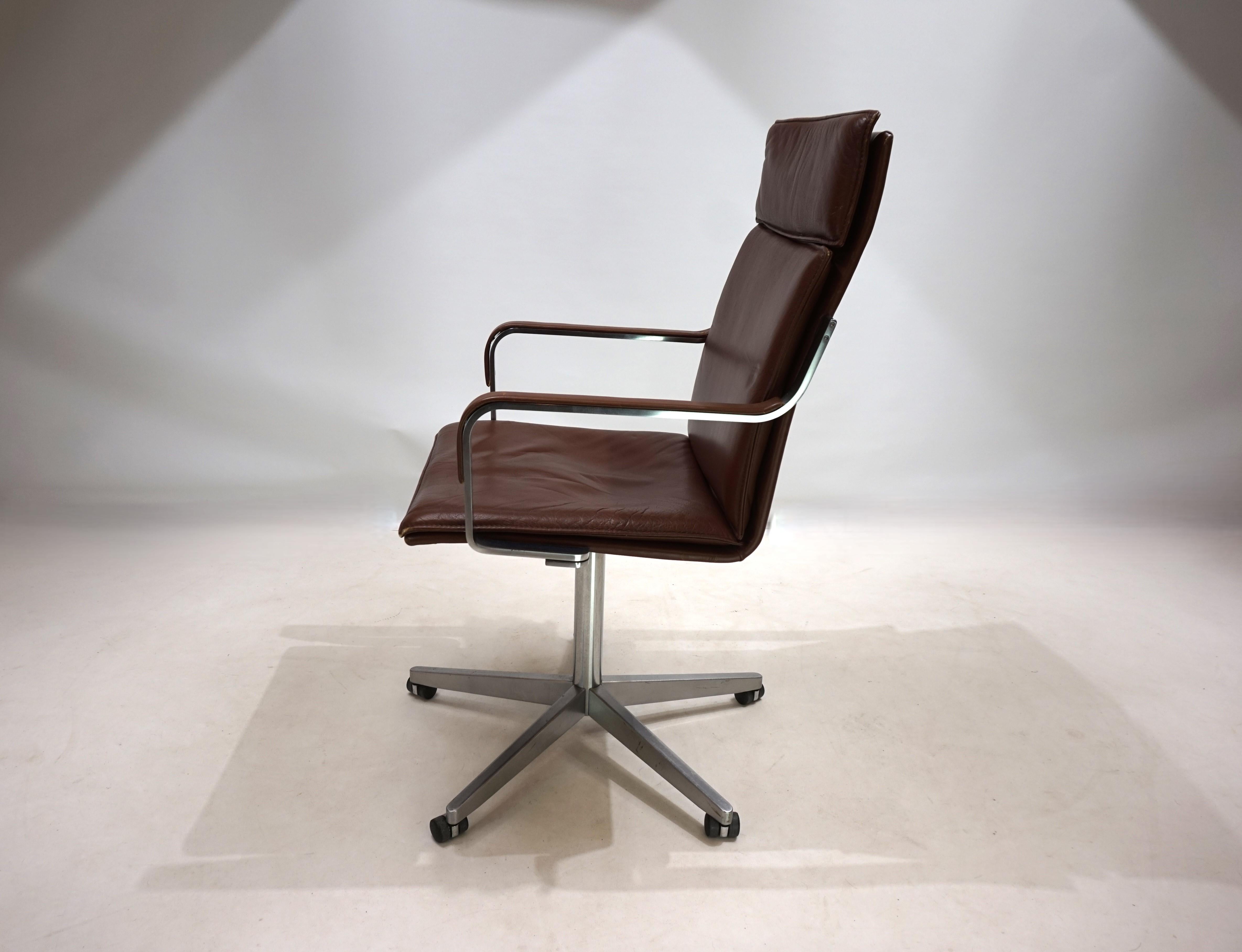 Knoll leather office chair by Rudolf Glatzel, 1980 6