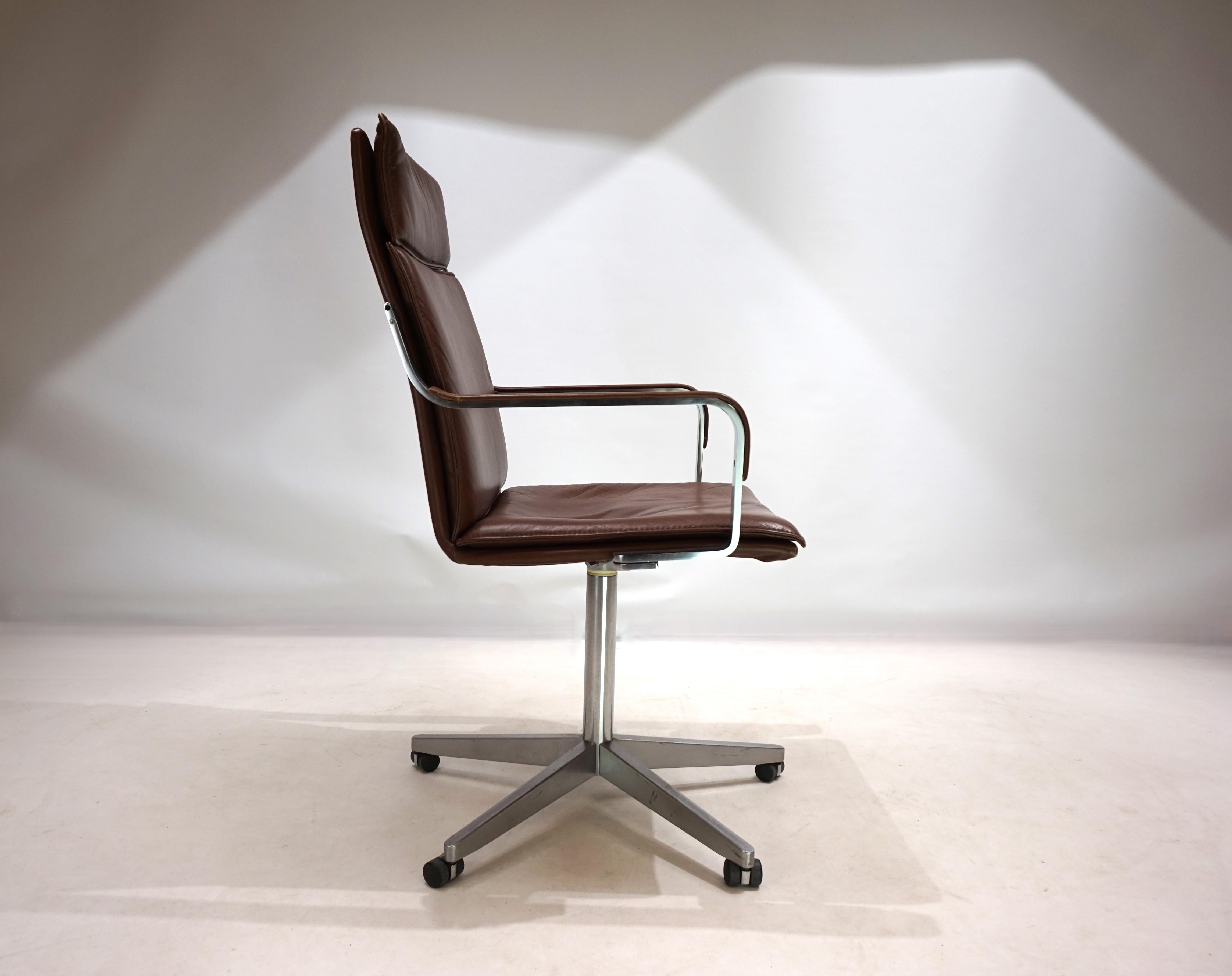 Knoll leather office chair by Rudolf Glatzel, 1980 8