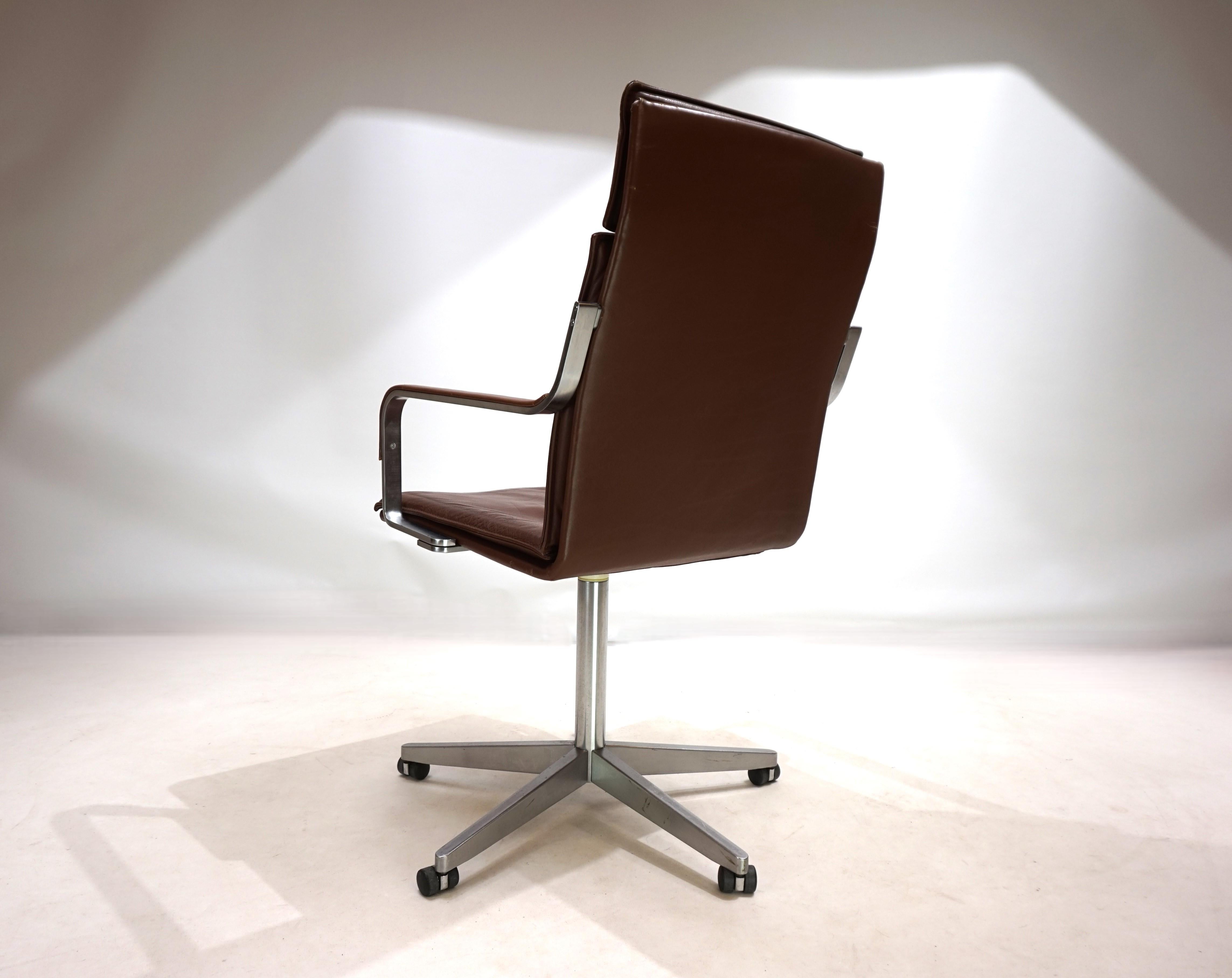 Knoll leather office chair by Rudolf Glatzel, 1980 10