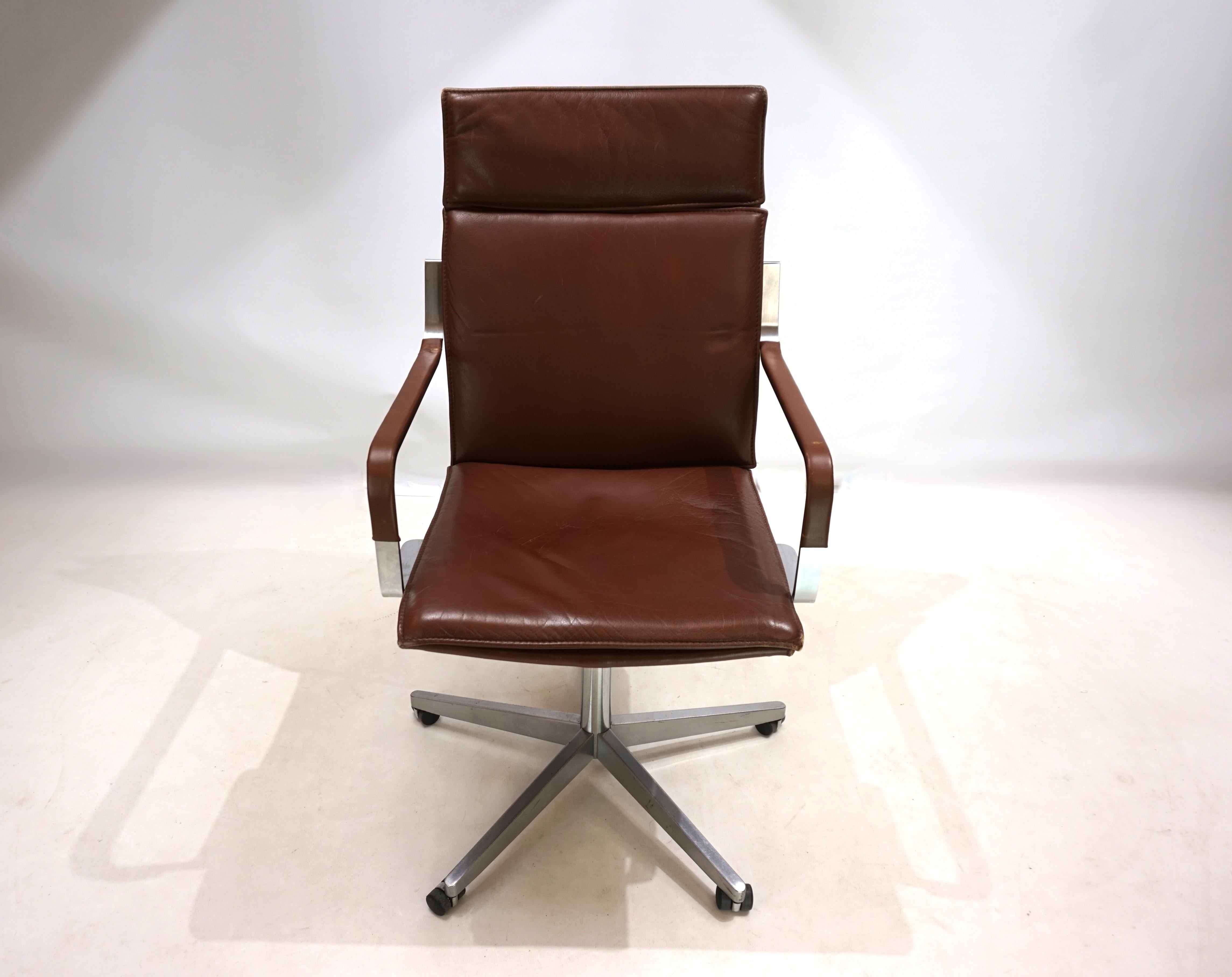 Post-Modern Knoll leather office chair by Rudolf Glatzel, 1980