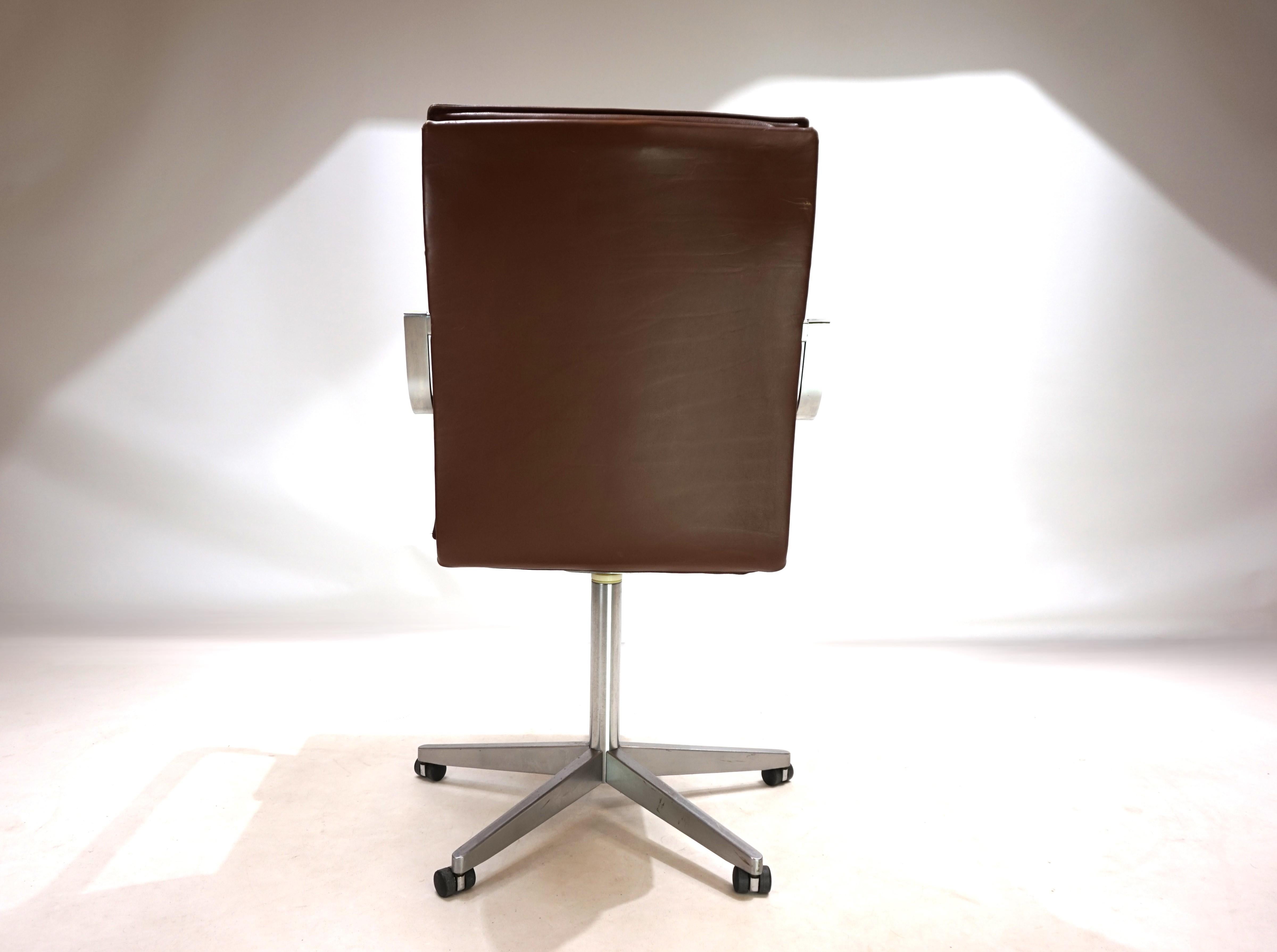 Leather Knoll leather office chair by Rudolf Glatzel, 1980