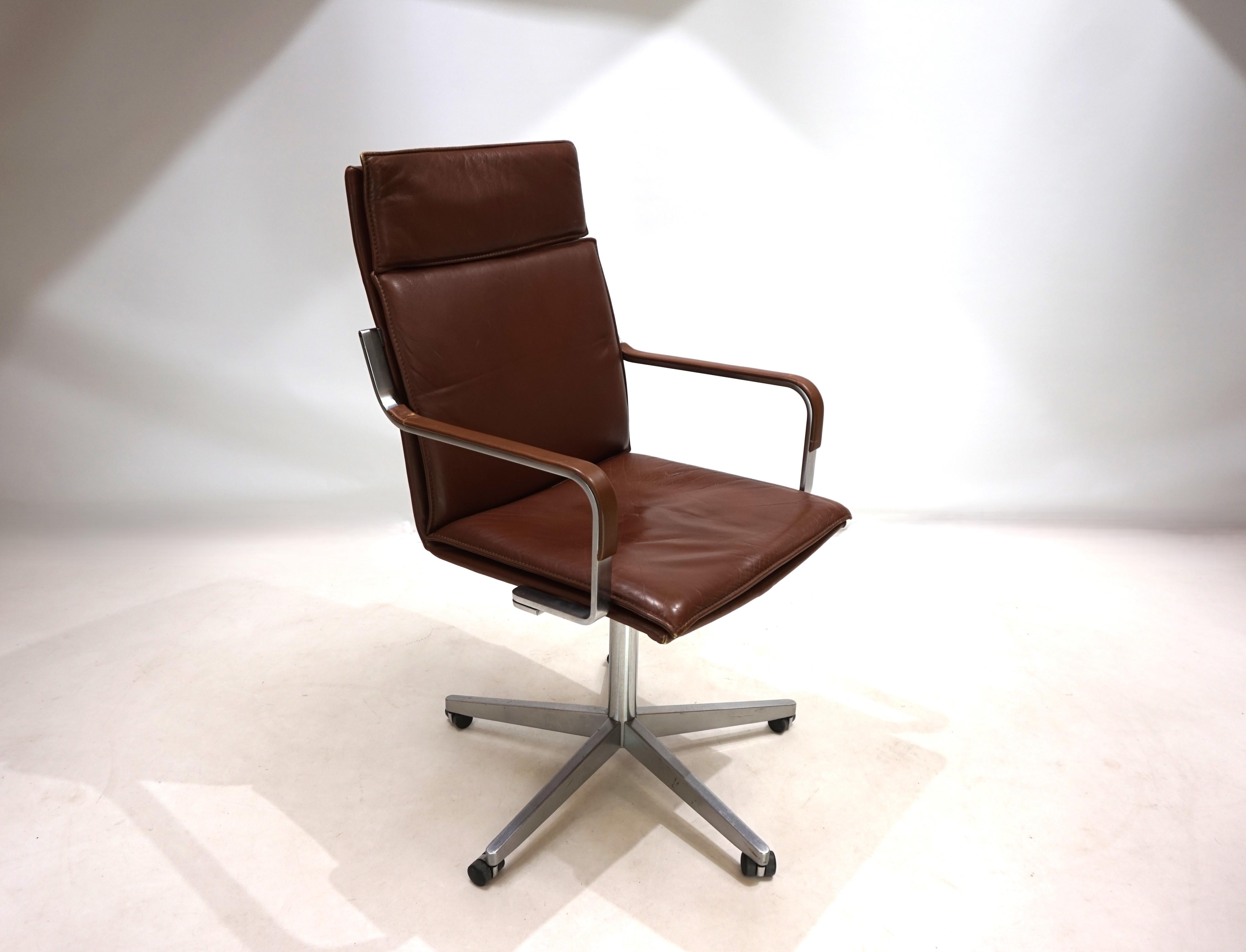 Knoll leather office chair by Rudolf Glatzel, 1980 1