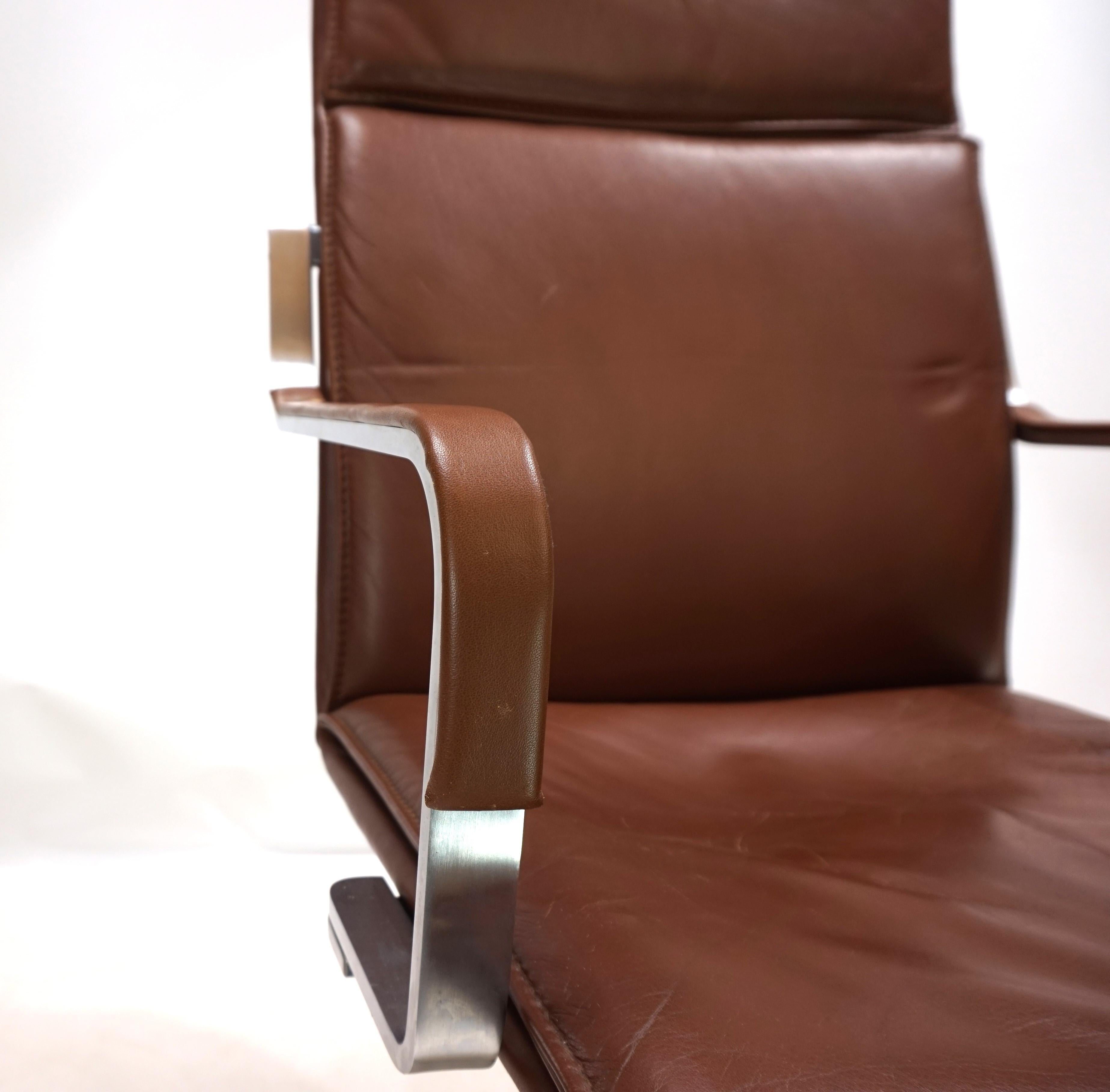 Knoll leather office chair by Rudolf Glatzel, 1980 2
